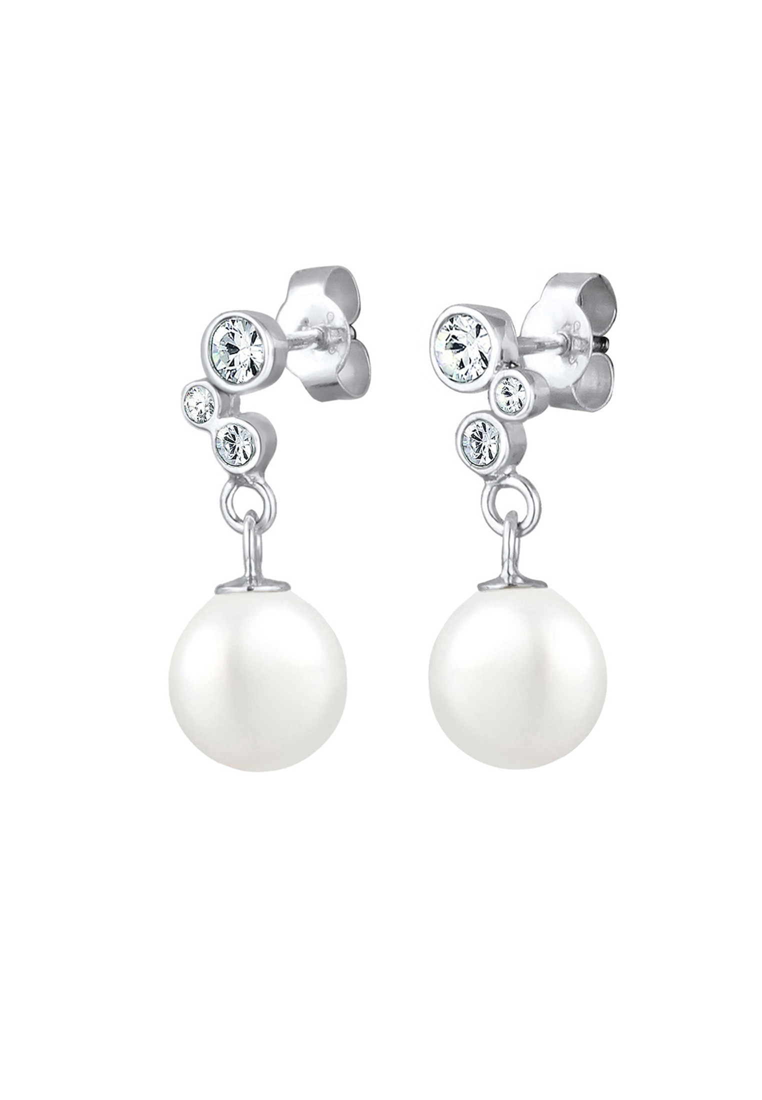ELLI Shell Pearl Crystal Earrings White 925 Sterling Silver 5