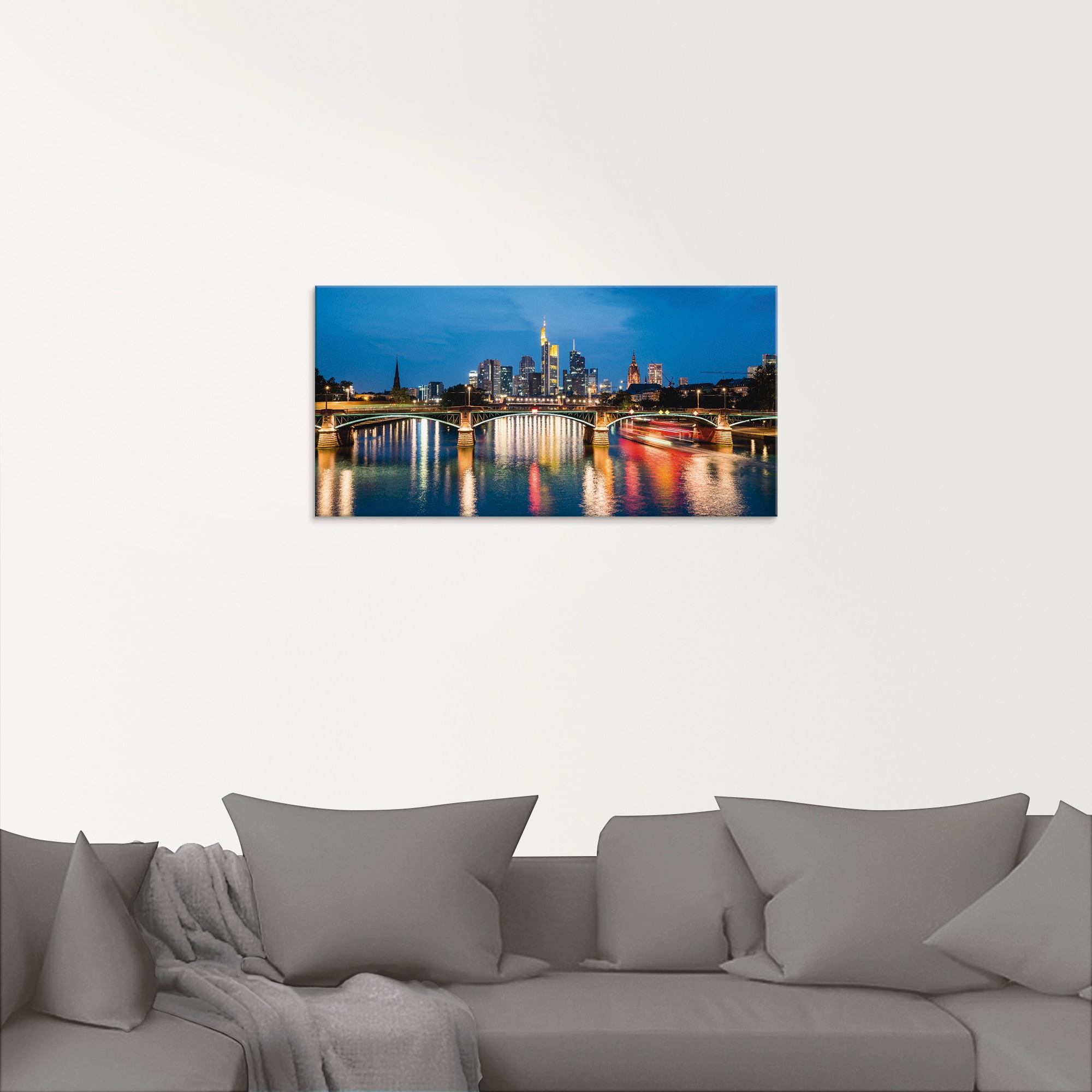 Artland Glasbild »Frankfurt am Main zur Nacht«, Deutschland, (1 St.), in verschiedenen Größen