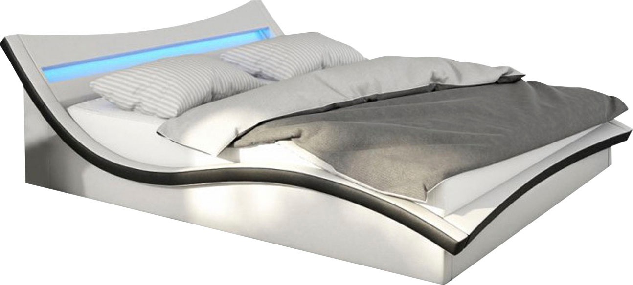 SalesFever Polsterbett, mit LED-Beleuchtung im Kopfteil, Design Bett in moderner Optik
