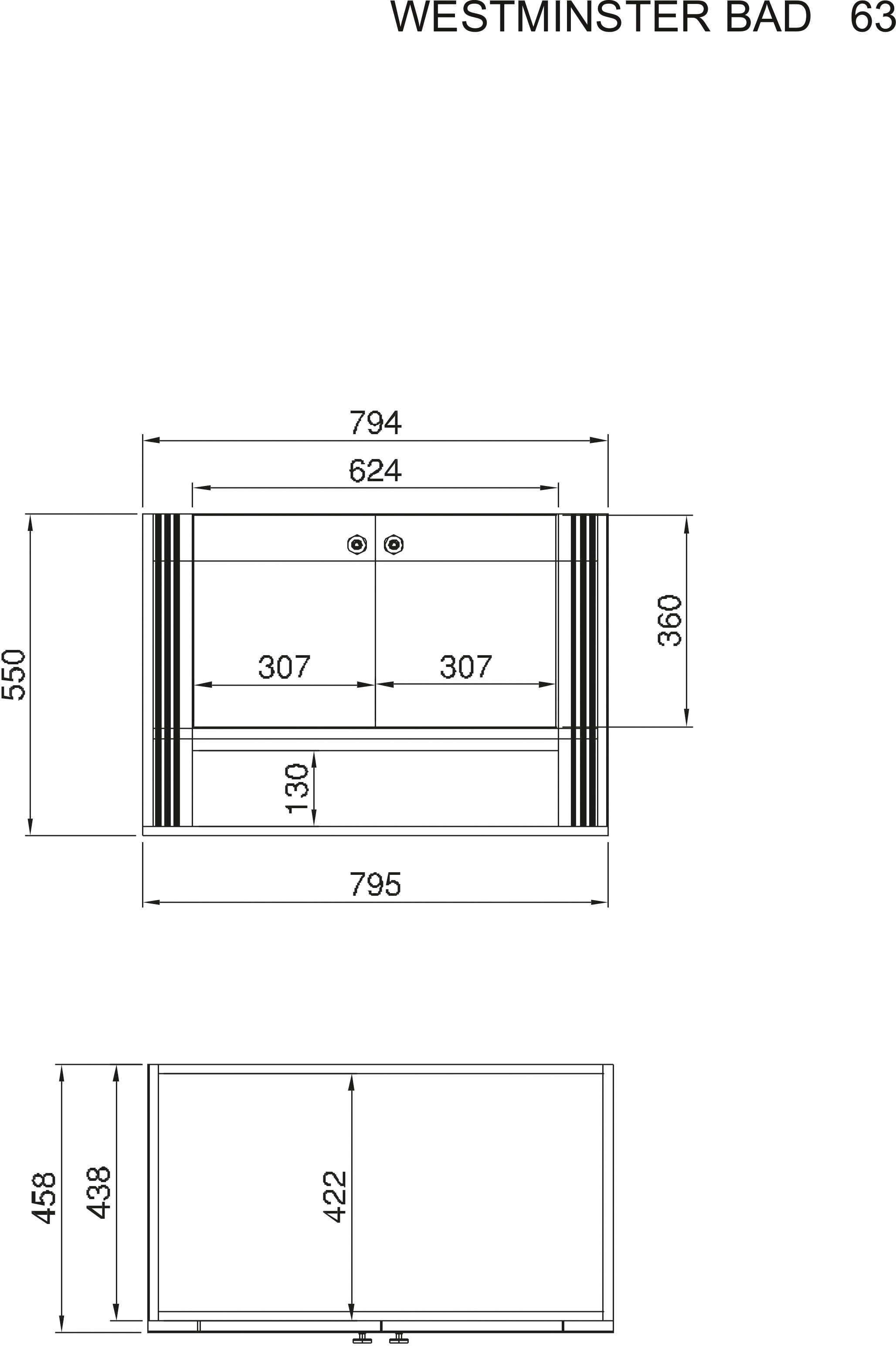 Home affaire Waschtisch »WESTMINSTER«, (1 St.), im romantischen Landhausstil