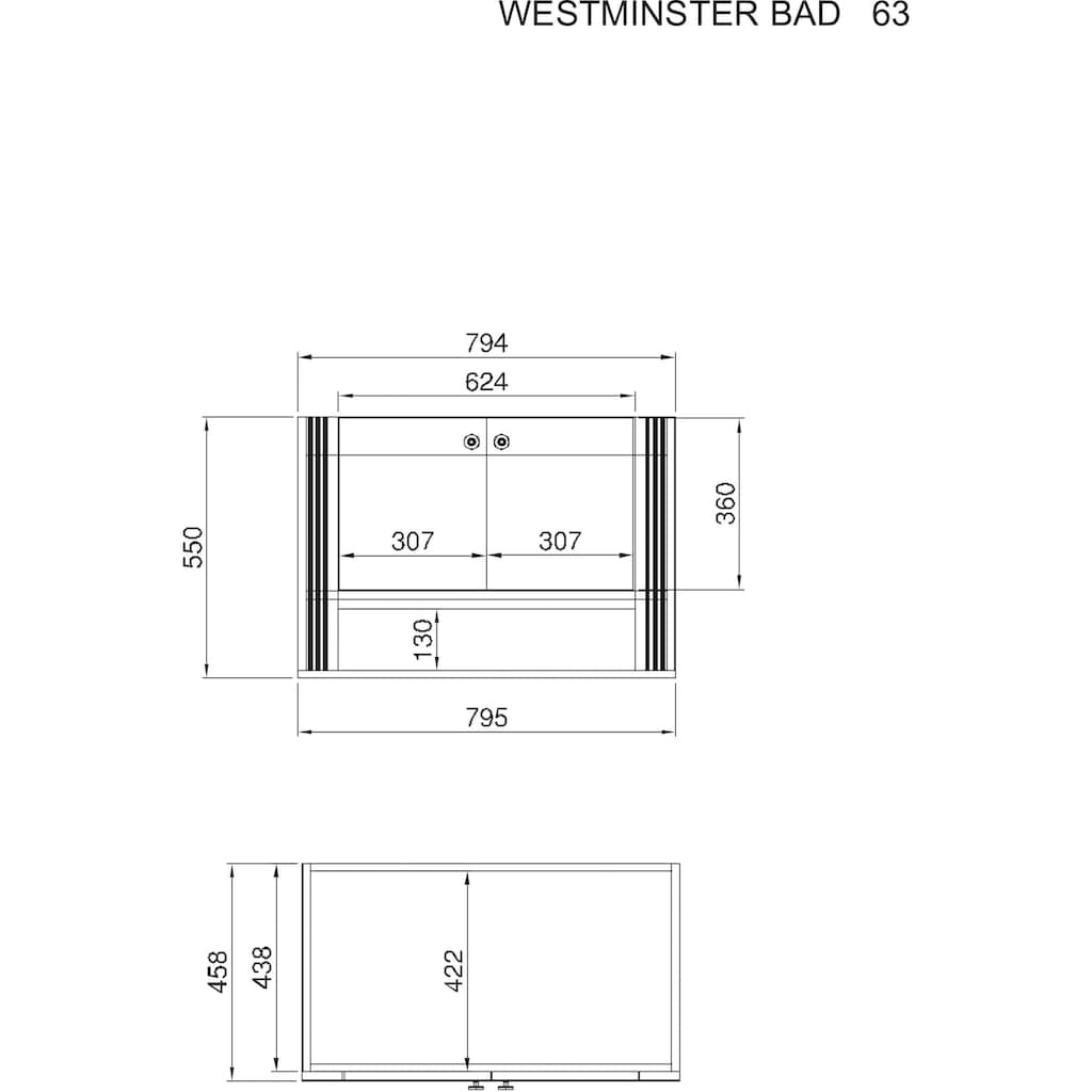 Home affaire Waschtisch »WESTMINSTER«, (1 St.), im romantischen Landhausstil