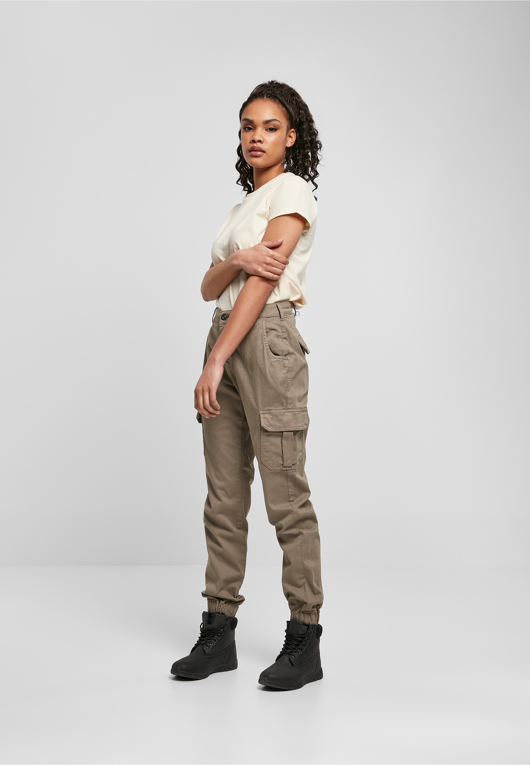 URBAN CLASSICS Cargohose »Urban Classics Damen Ladies High Waist Cargo Pants«