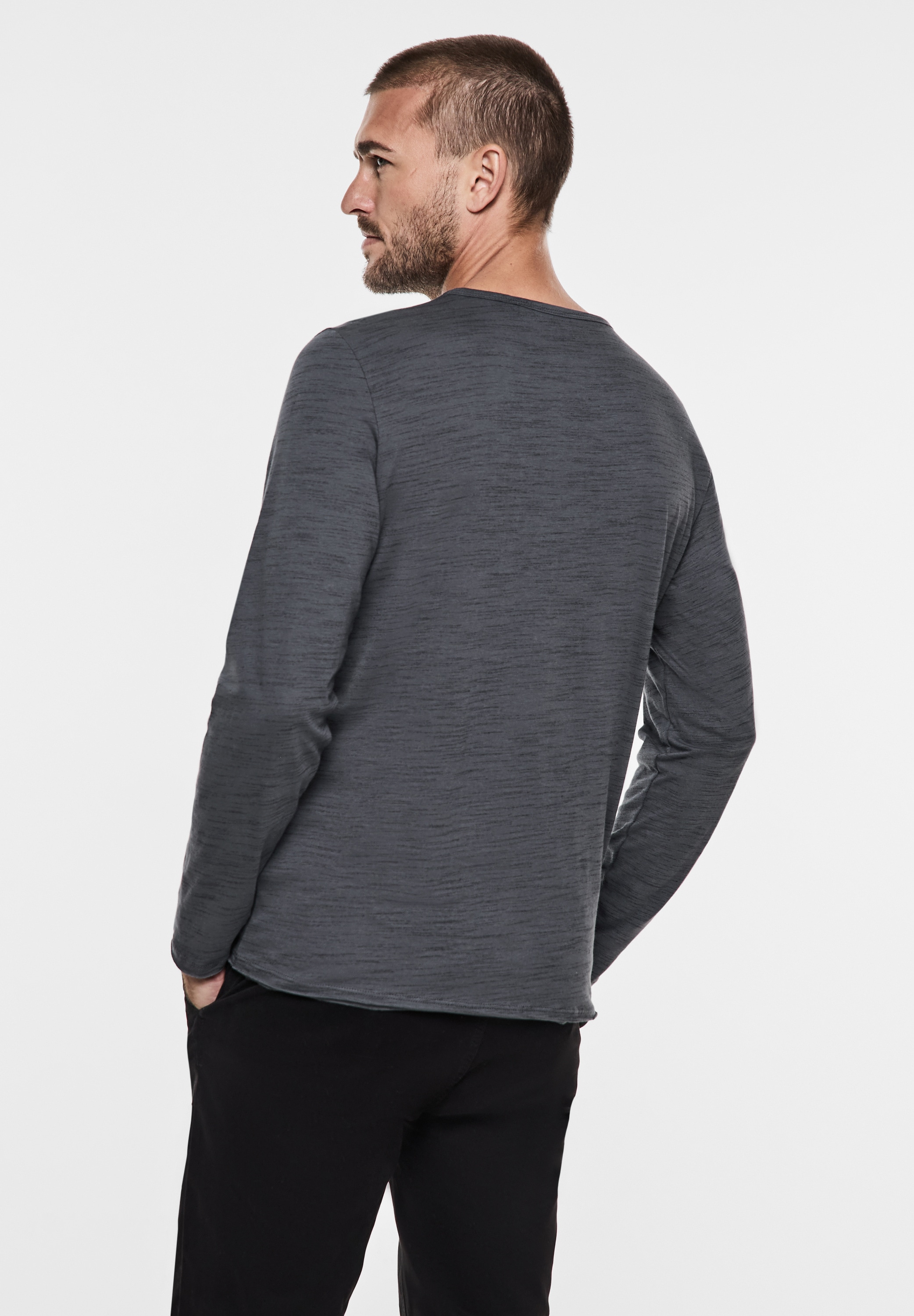 STREET ONE MEN Langarmshirt, im soften Baumwoll-Mix