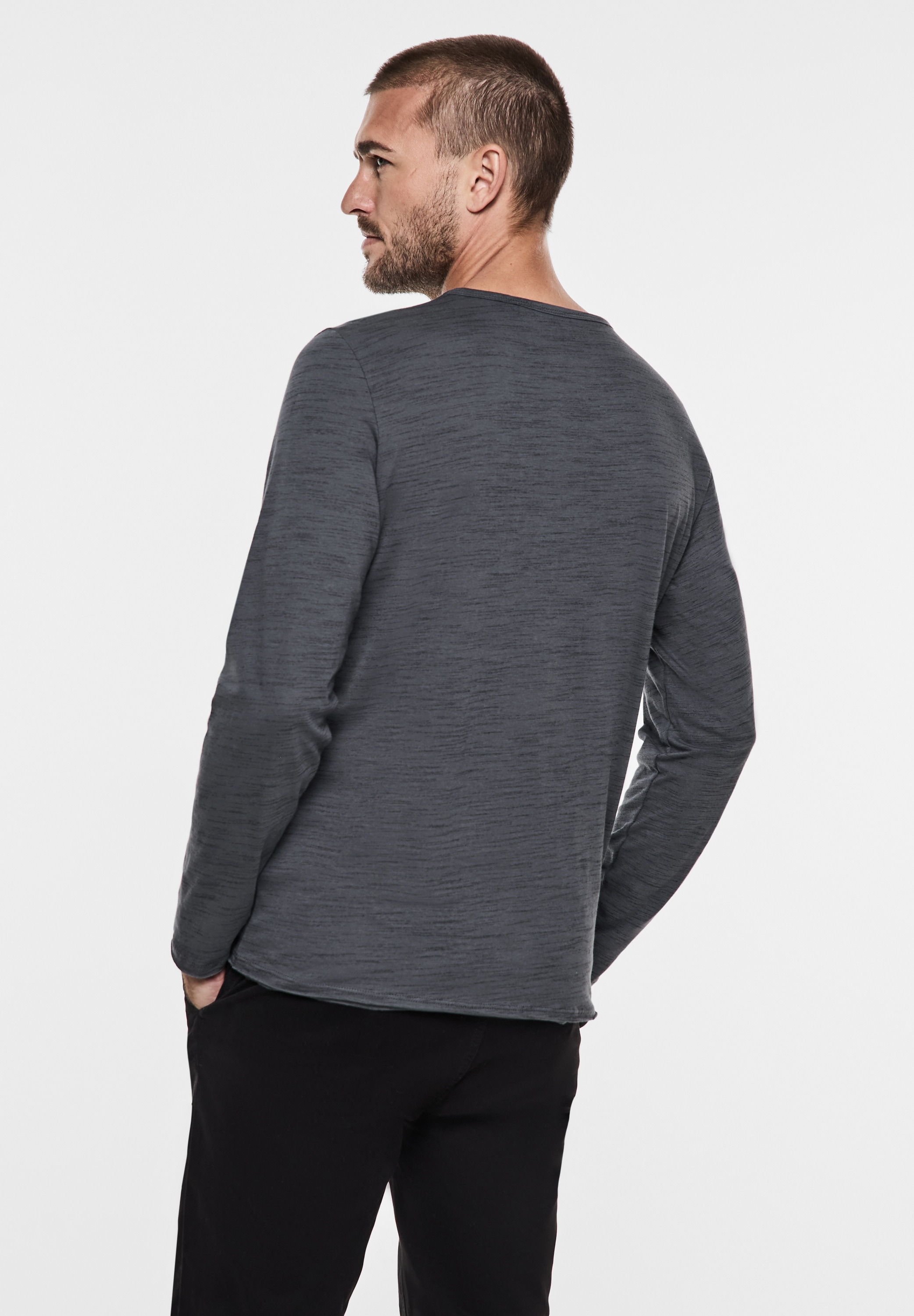 STREET ONE MEN Langarmshirt, im soften Baumwoll-Mix günstig online kaufen