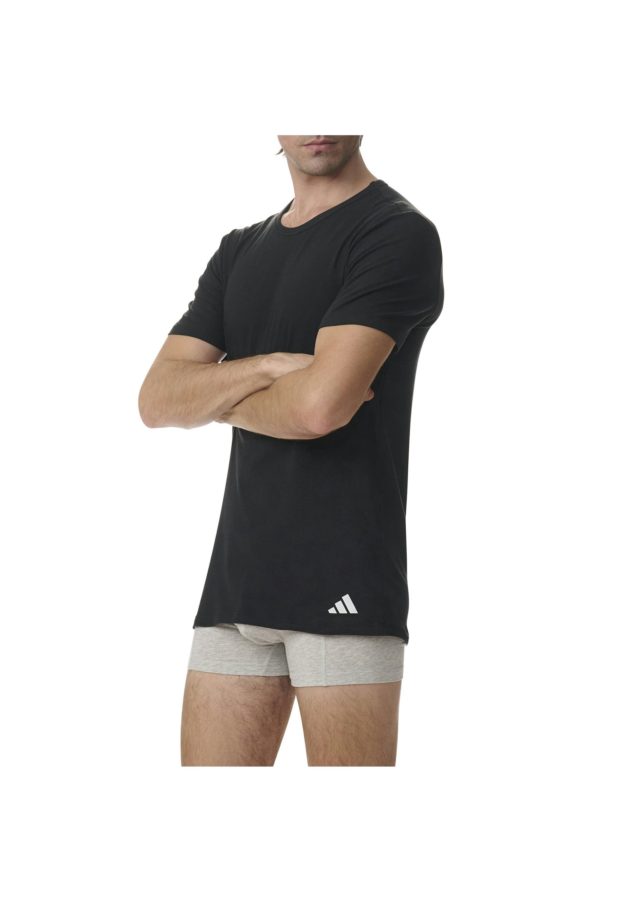 T-Shirt ADIDAS ORIGINALS "T-Shirt Crew Neck Shirt Active Flex Cotton 4P 4er Pack", Herren, Gr. M, schwarz, Obermaterial: 95% Baumwolle CO. 5% Elasthan EL., Shirts T-Shirt 3