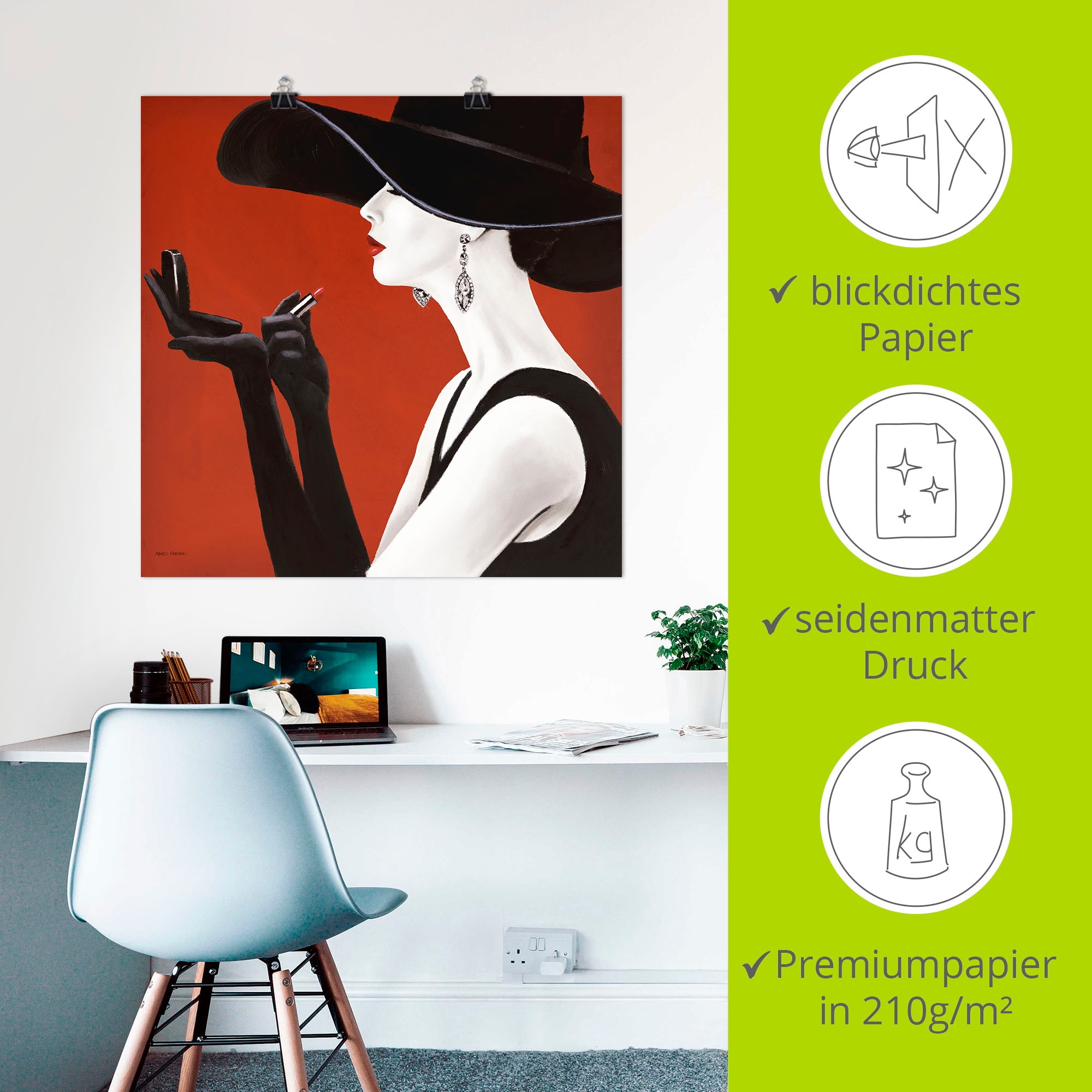 Artland Wandbild »Hut ab II«, Frau, (1 St.), als Leinwandbild, Poster, Wandaufkleber in verschied. Größen