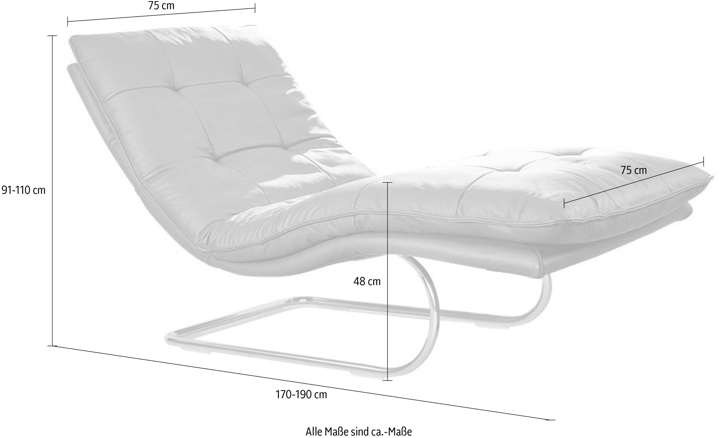 W.SCHILLIG Relaxliege »daily dreams«, in Waffelkissen-Optik, wahlweise mit Motor, silber matt, in 2 Breiten