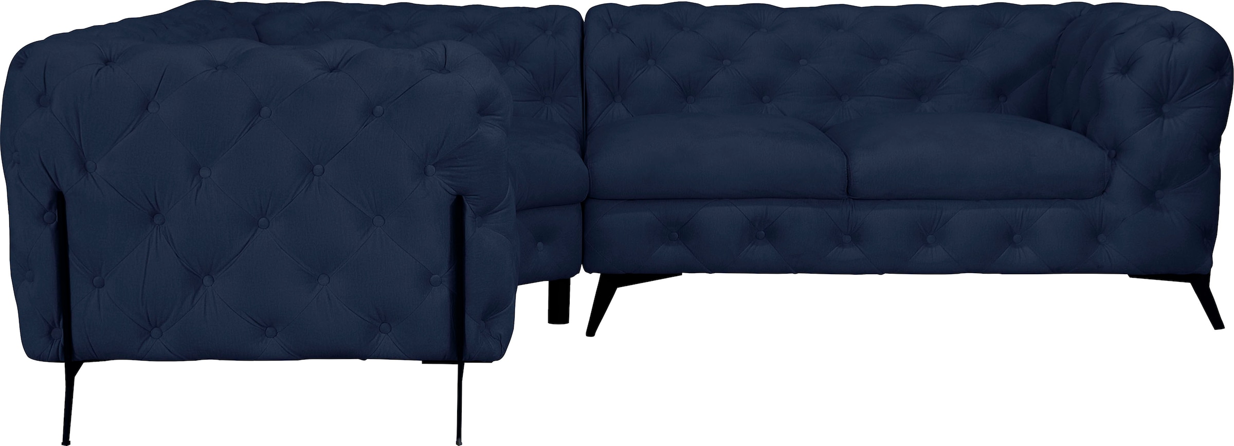 Home affaire Chesterfield-Sofa "Amaury L-Form" moderne Chersterfield-Optik, günstig online kaufen