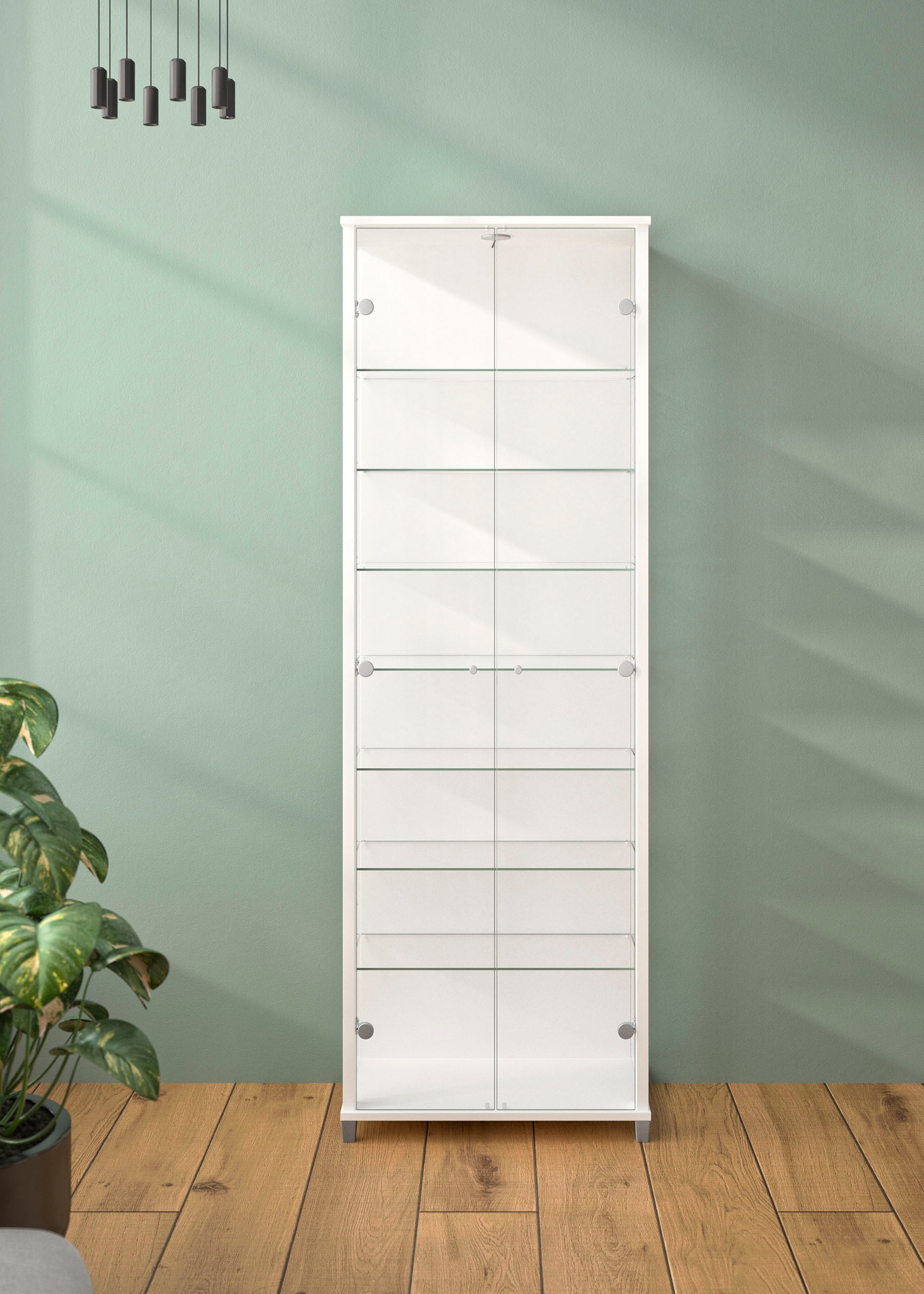 fif möbel Vitrine »Optima«, Standvitrine, Glastüren, 7 Böden, LED, vielseitig, perfekt für Sammler