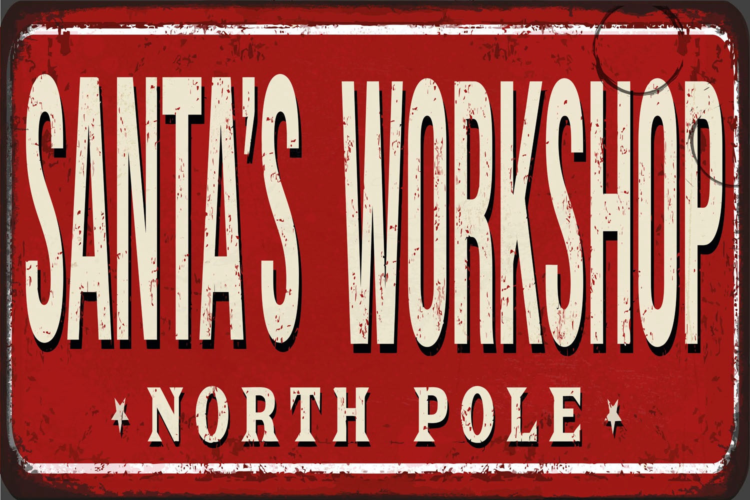 queence Metallbild "Santas Workshop" Schriftzug  Schriftzüge  Weihnachten 1 günstig online kaufen