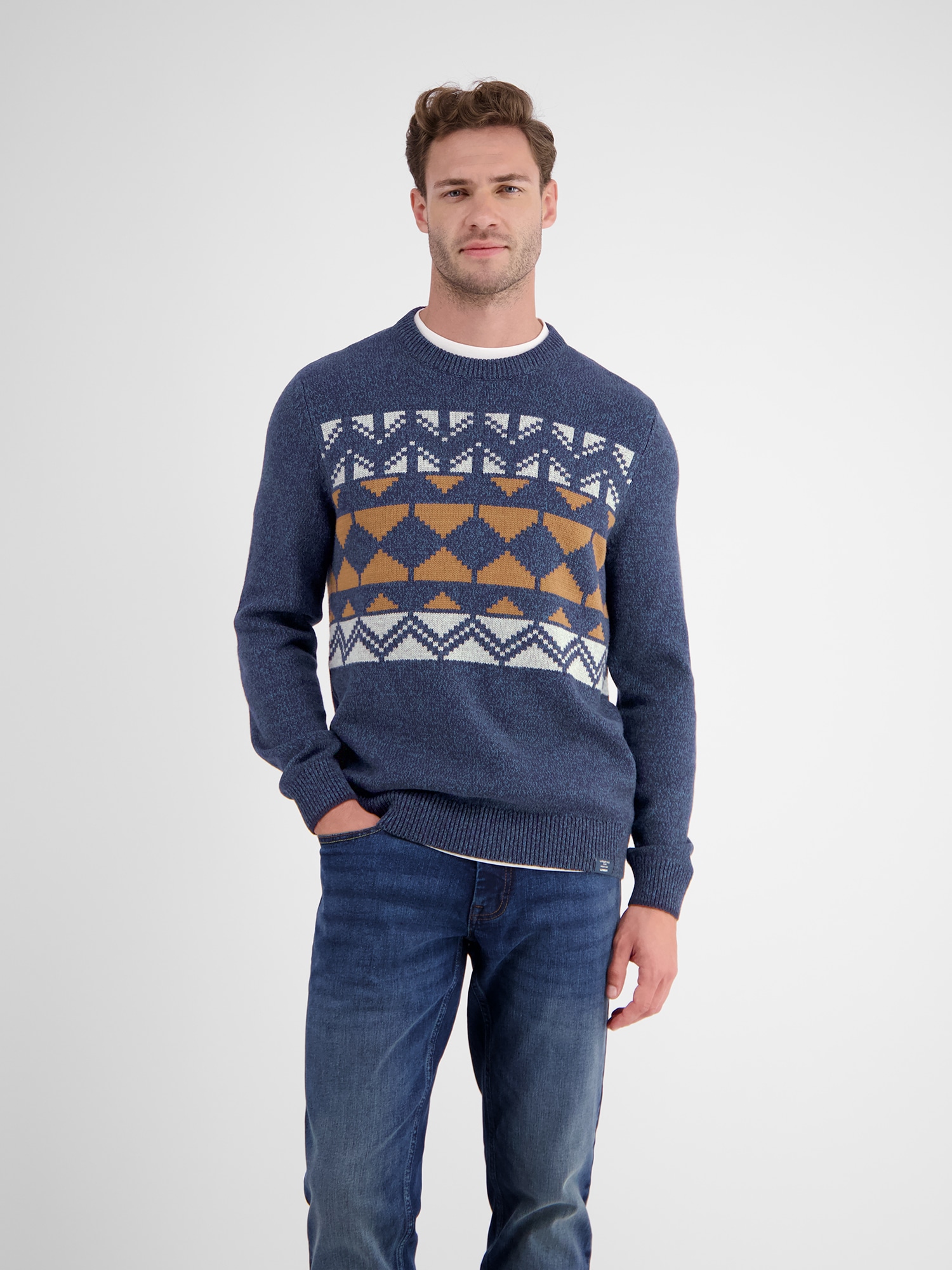 LERROS Strickpullover »LERROS Jacquard Strickpullover für Herren«