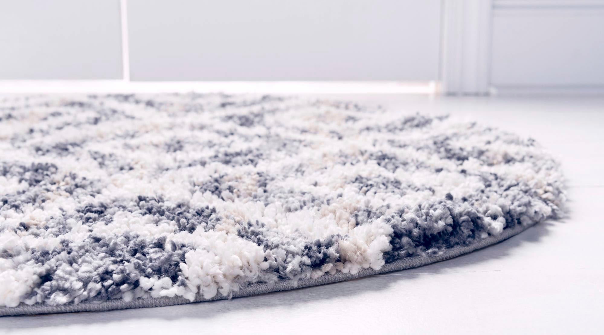 Myflair Möbel & Accessoires Hochflor-Teppich »Top Shag«, rund, 32 mm Höhe, gewebt, Rauten Design, melierte Optik, weich & kuschelig