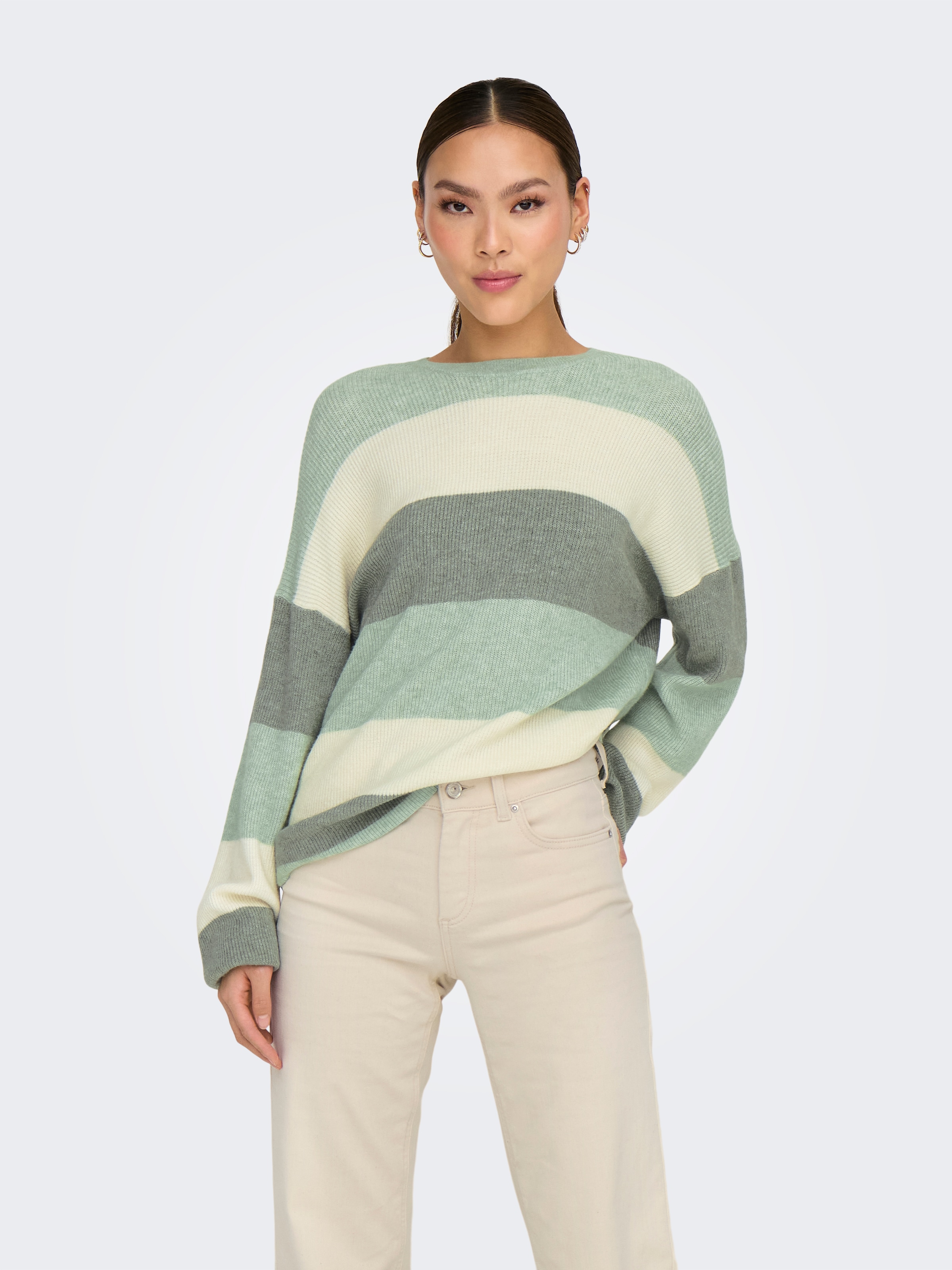 ONLY Strickpullover "ONLATIA L/S STRIPE PULLOVER KNT NOOS", mit dem auffäll günstig online kaufen
