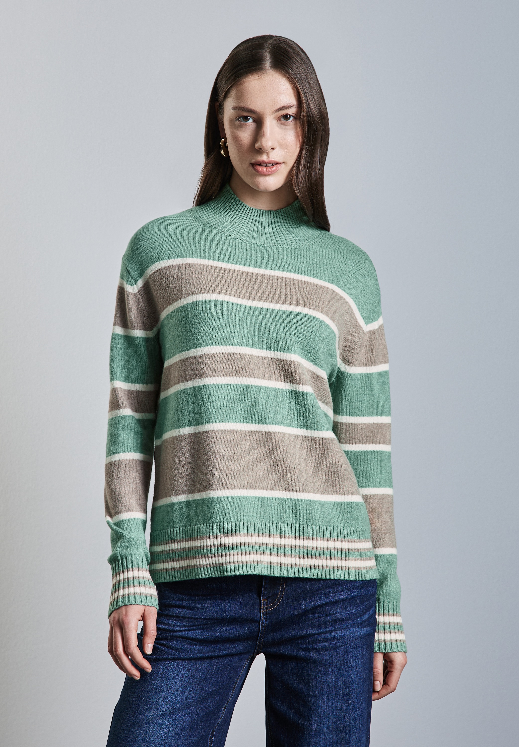 STREET ONE Strickpullover, mit Stehkragen