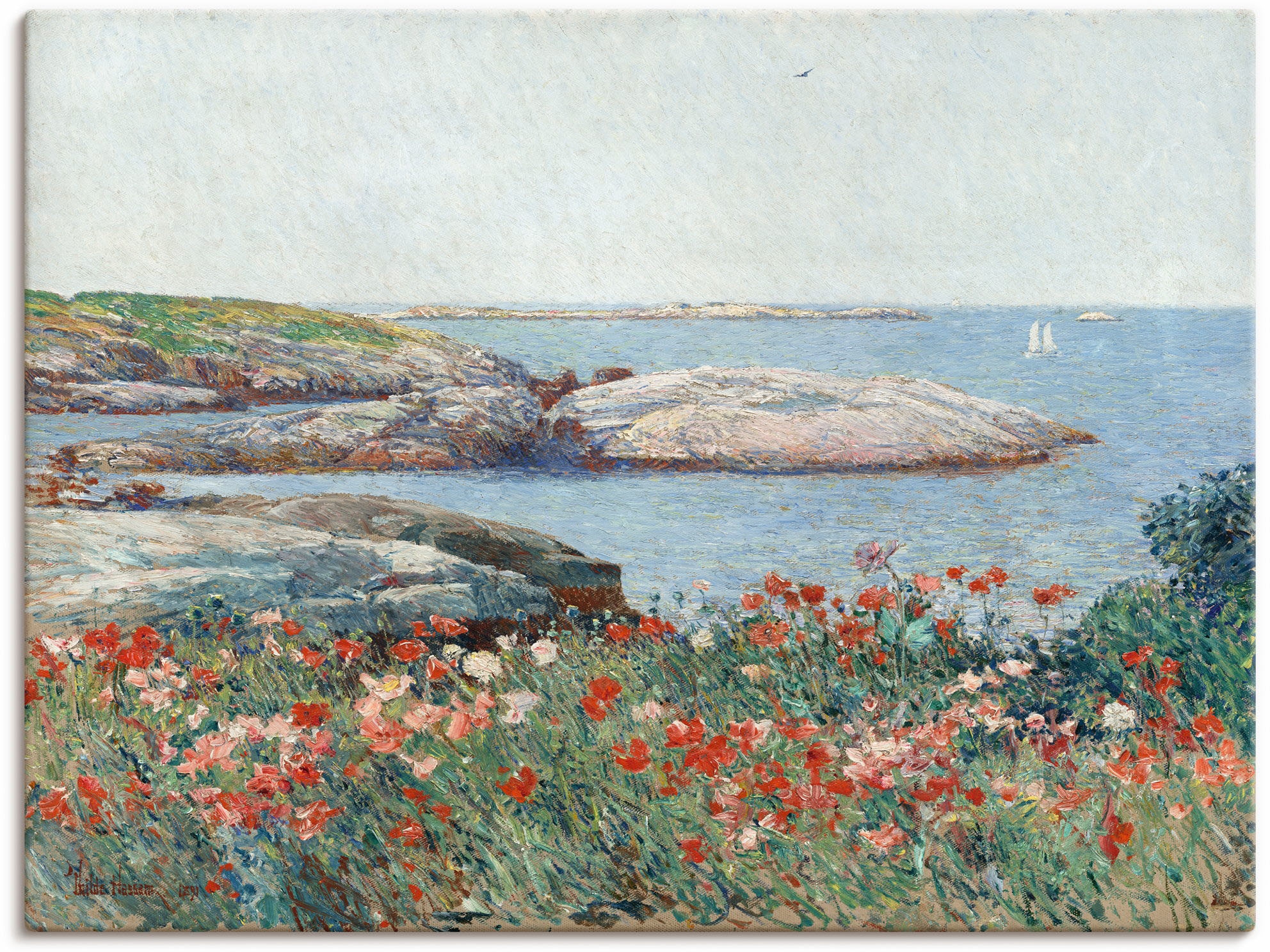 Artland Leinwandbild "Poppy, Isles of Shoals. 1891", Meer Bilder, (1 St.), auf Keilrahmen gespannt