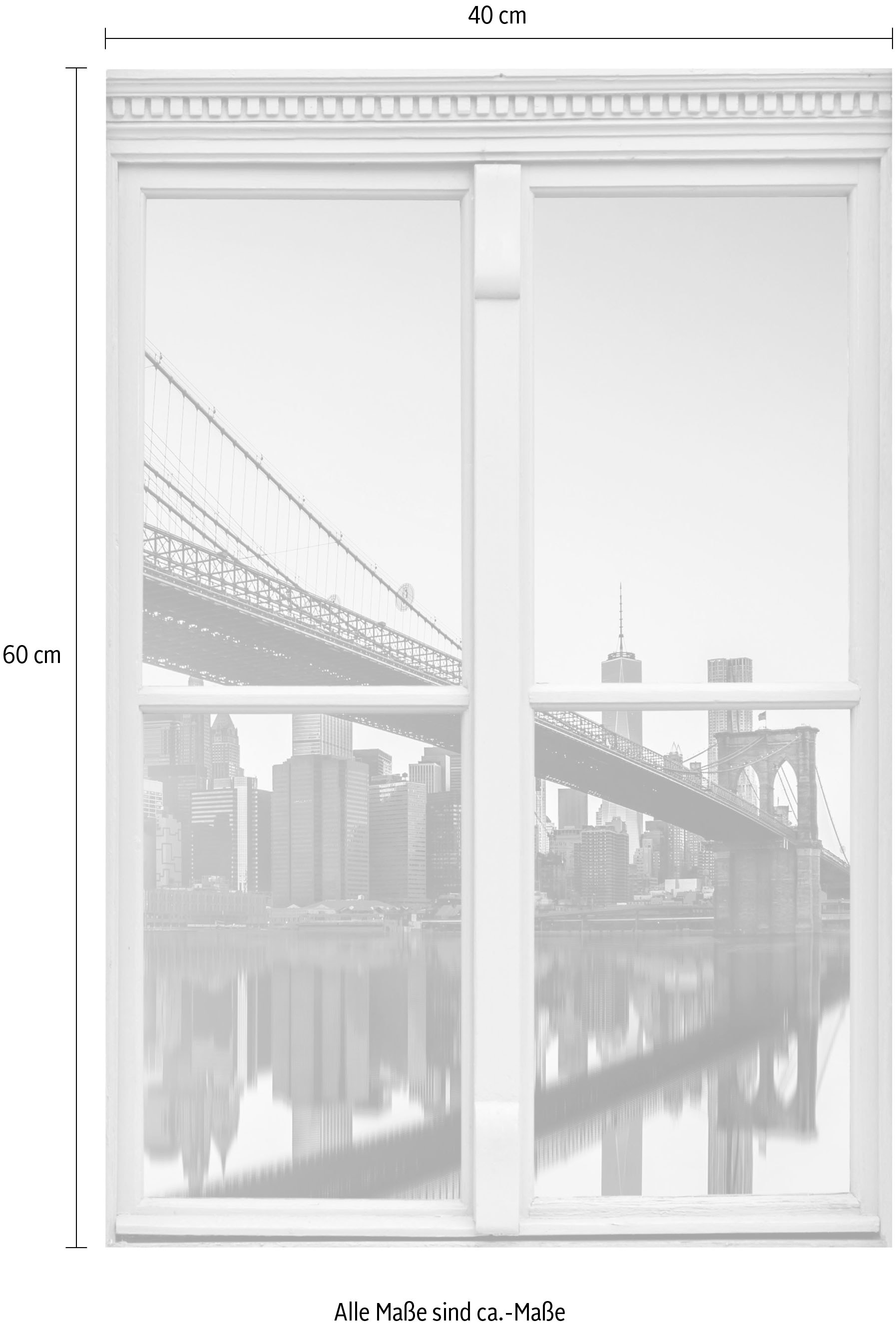queence Wandsticker »Brooklyn Birdge«, Wandsticker, Wandbild, selbstklebend, 3D, Fenster