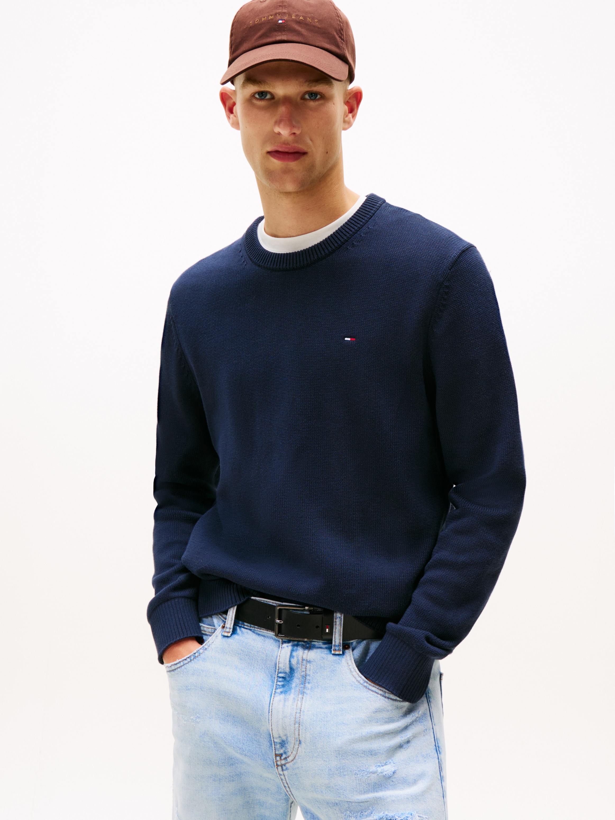 Tommy Jeans Rundhalspullover, Slim fit mit Rundhalsausschnitt günstig online kaufen