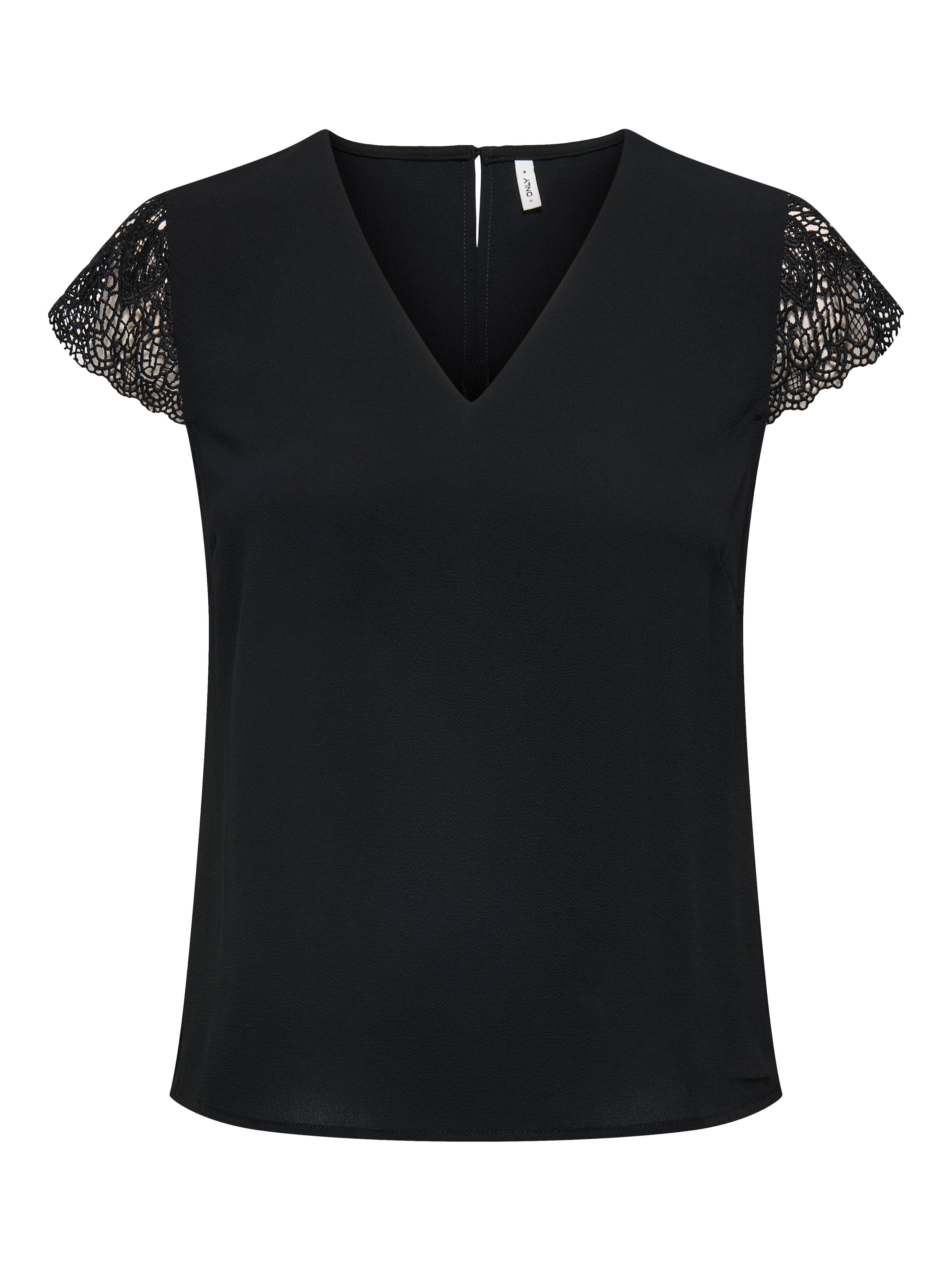 ONLY Kurzarmshirt »ONLELVA FR S/S LACE V-NECK TOP CS PTM«