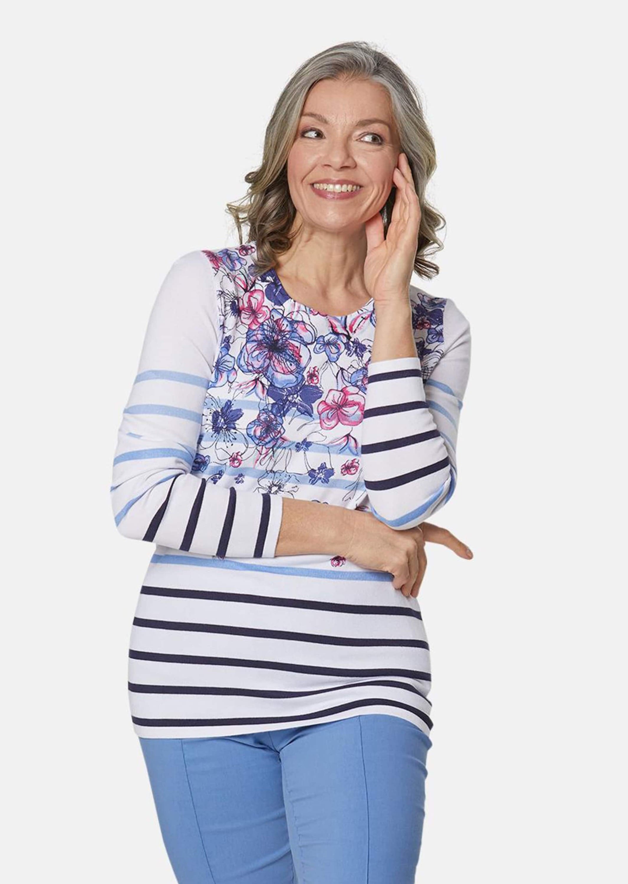GOLDNER 2-in-1-Pullover »Druckpullover Blütenreicher Druckpullover«