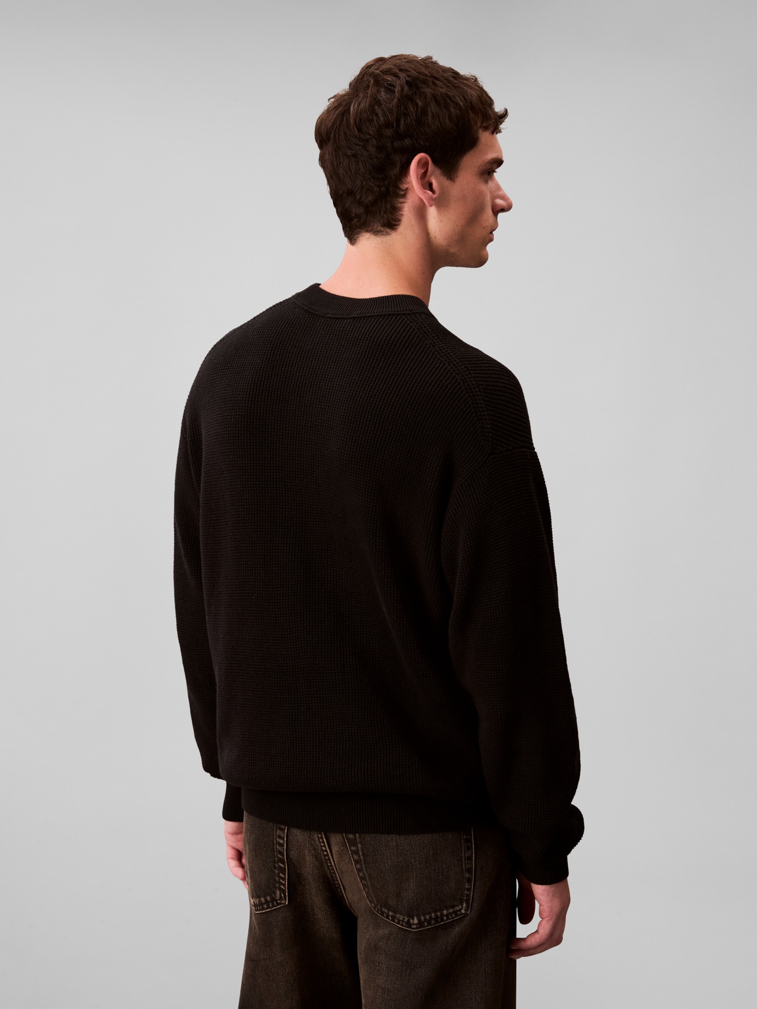 Calvin Klein Jeans Rundhalspullover »LS EZ COTTON WAFFLE CRWNK SWTR 9« Rundhalsausschnitt, regular fit