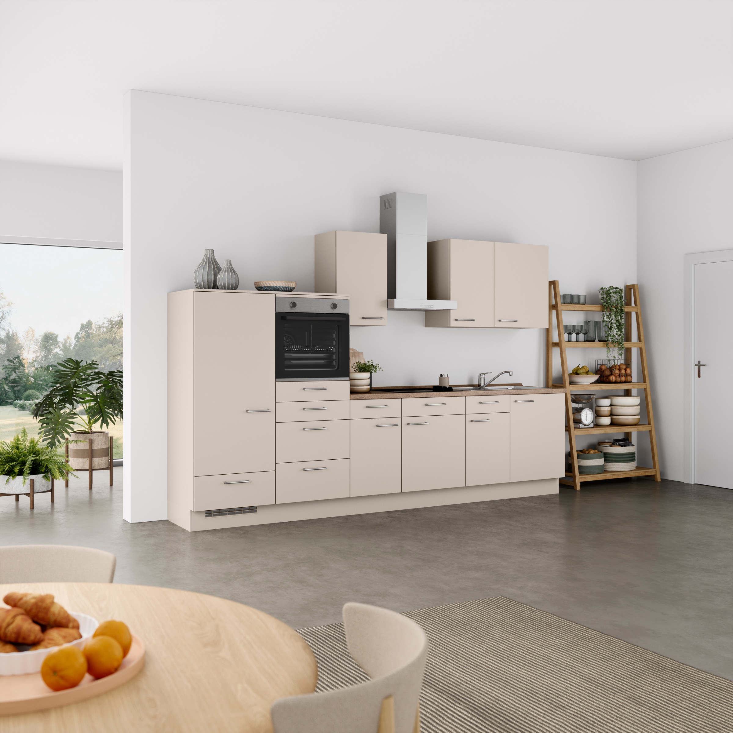 nobilia® Küchenzeile »"Laser I"«, vormontiert, Ausrichtung wählbar, Breite 330 cm, wahlw. mit E-Geräten