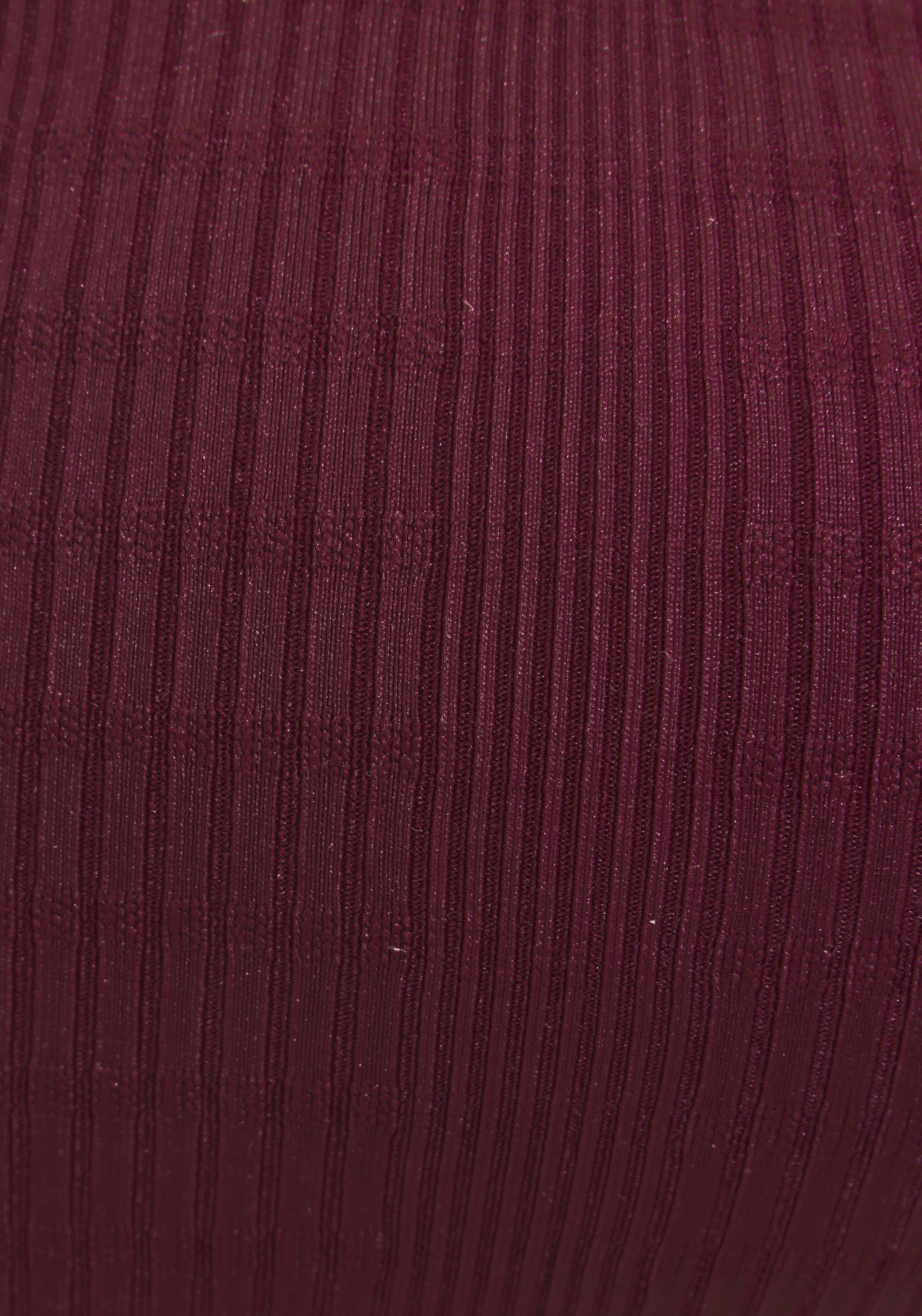 Bandeau-Bikini-Top COPENHAGEN STUDIOS "Nela", Damen, Gr. 44, Cup C/D, rot (weinrot), Rippware, Recycling-Polyamid, strukturiert, unifarben, Bikini-Oberteile, mit V-förmigem Cut-Out vorn 3