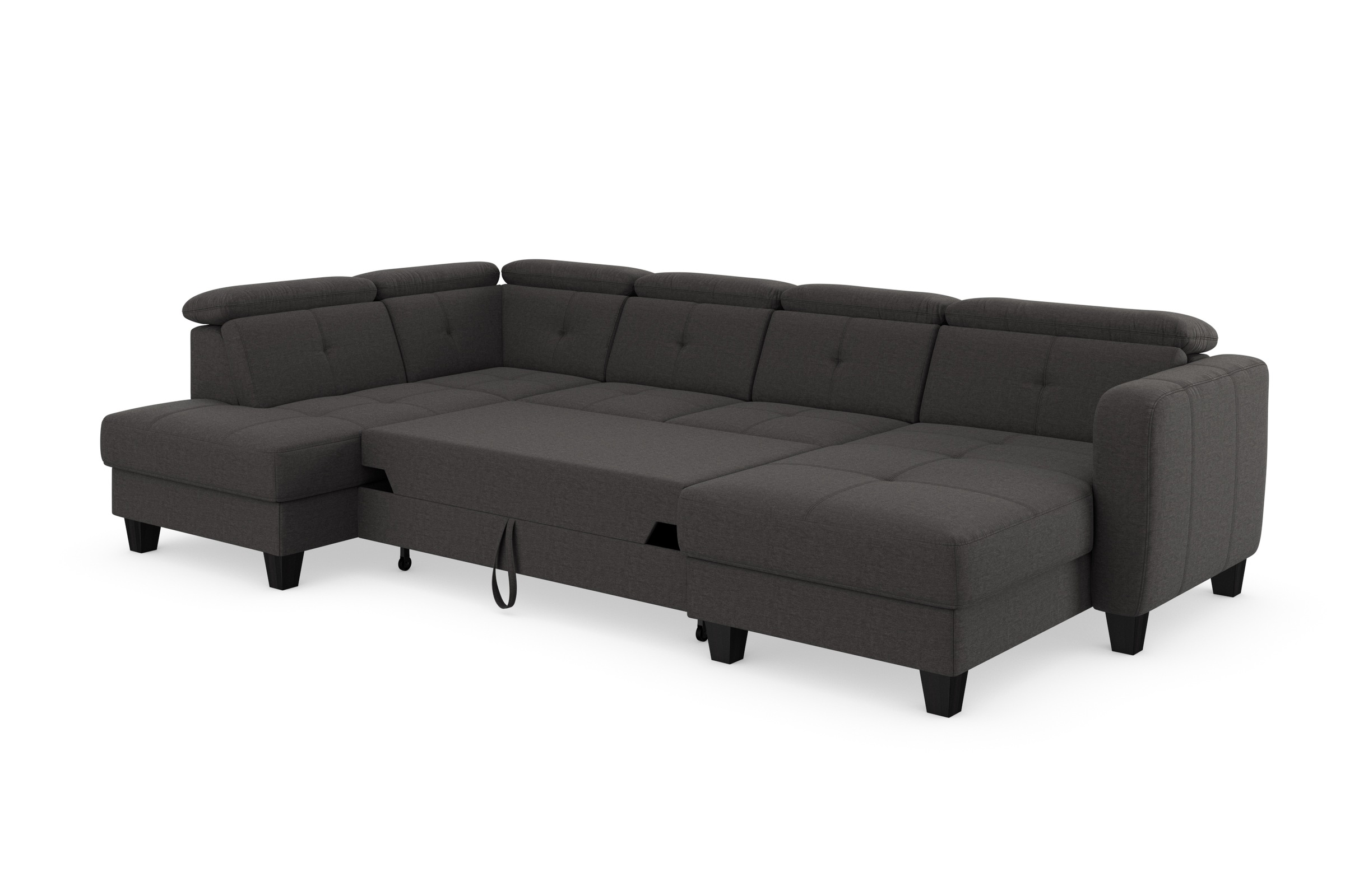 sit&more Wohnlandschaft »Belluci U-Form«, Kopfteilverstellung und Federkern, wahlweise mit Bettfunktion