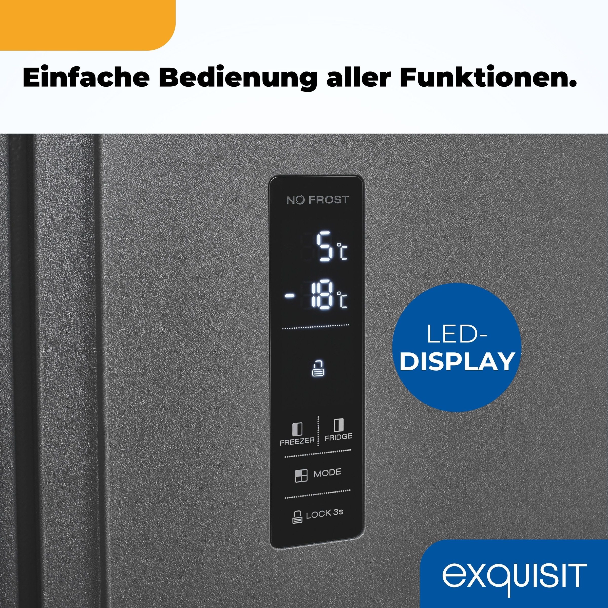 exquisit Side-by-Side »SBS46-040E anthrazit« 177 cm hoch 91 cm breit