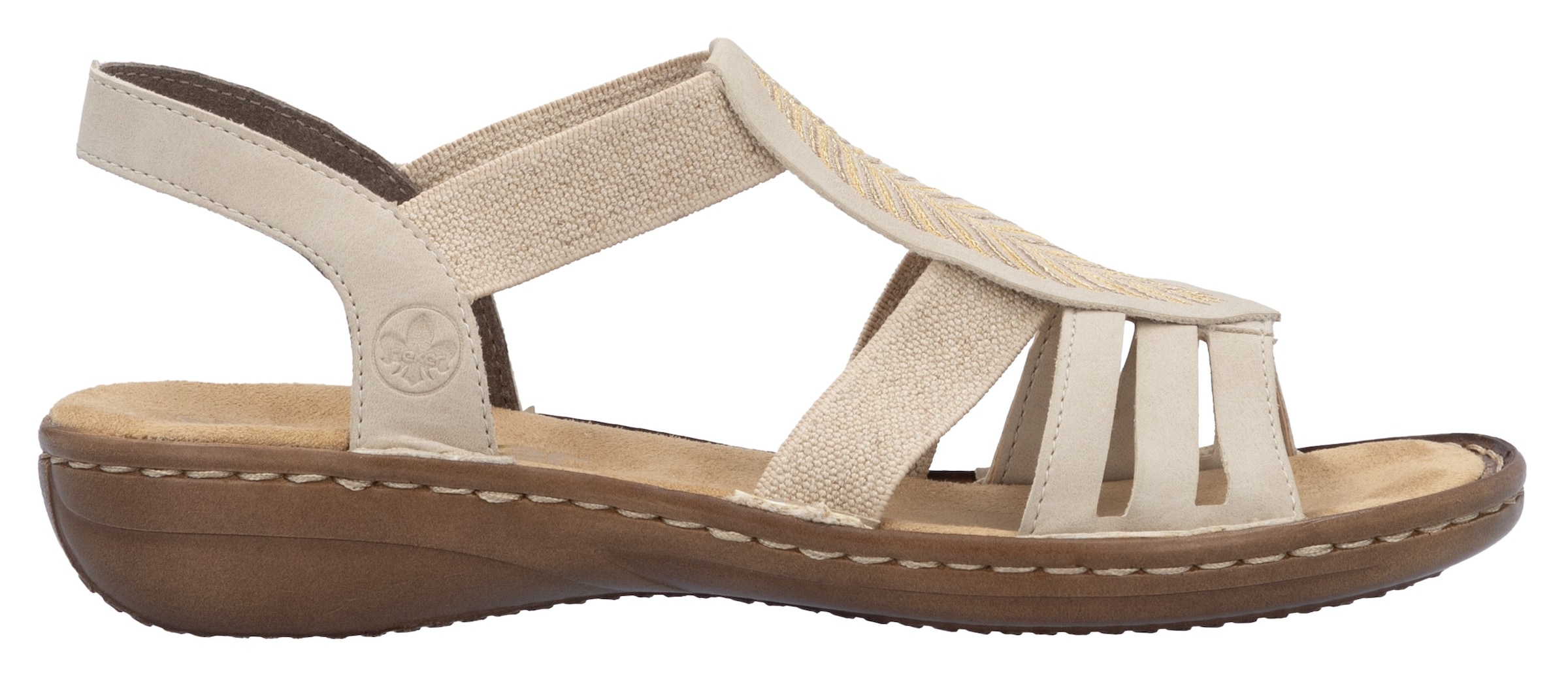 Rieker Sandale, Sommerschuh, Schlupfschuh, Sandalette mit praktischen Gummizügen