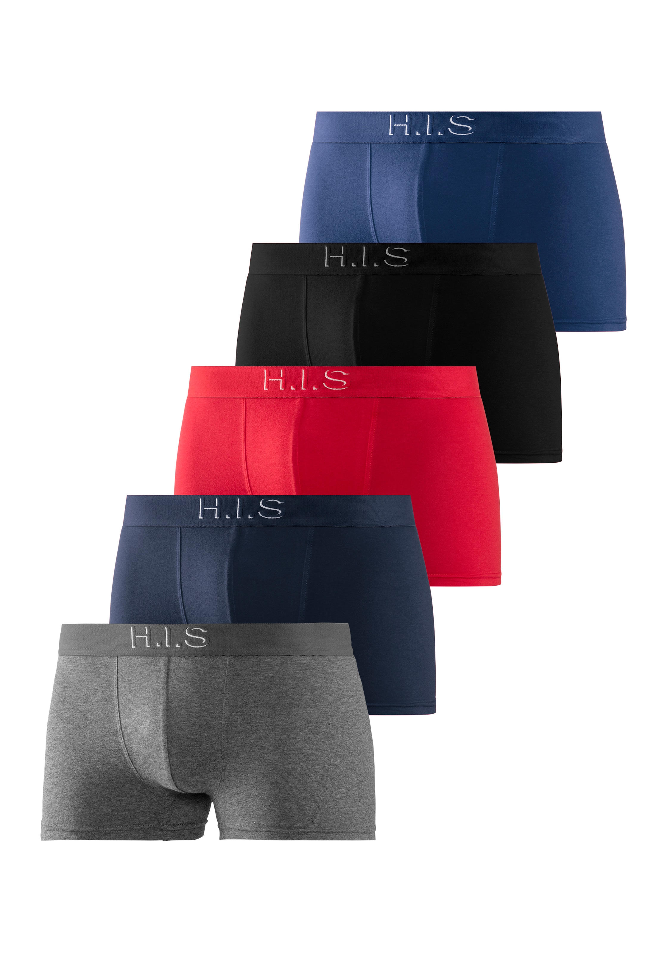 H.I.S Boxer, (Packung, 5 St.), Logo Webbund mit 3D Effekt