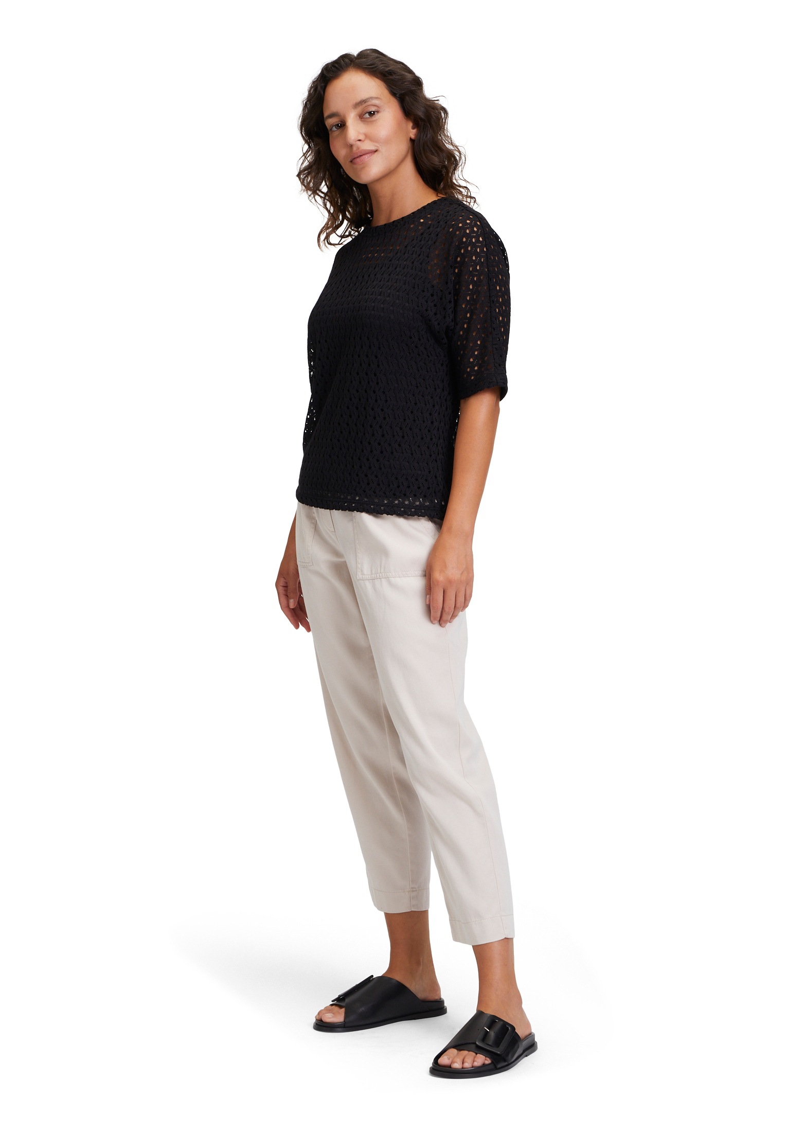 Betty&Co Kurzarmshirt »Betty & Co Damen Sweatpullover mit Fledermausärmeln«, (1 tlg.), Struktur