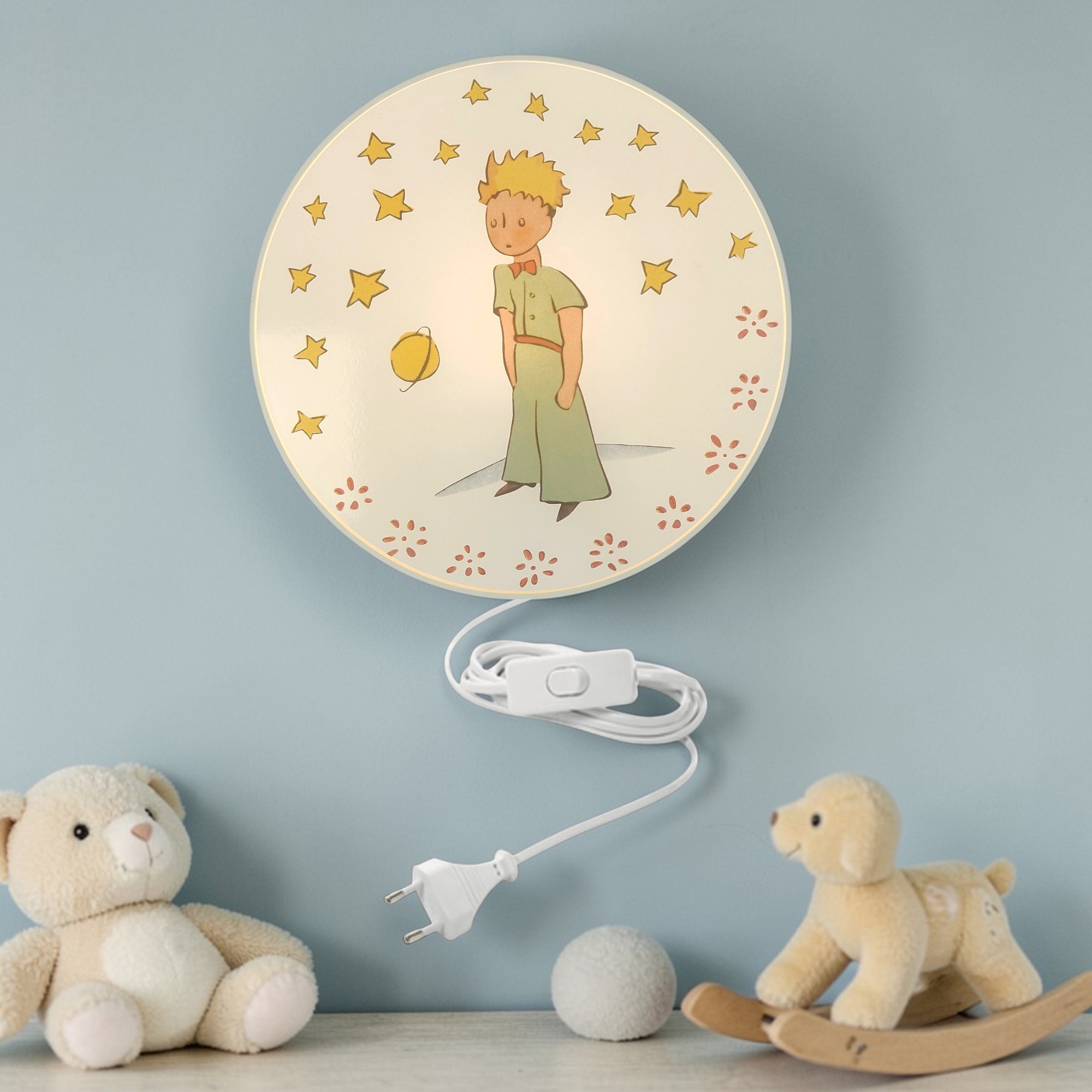 niermann Wandleuchte »Kinderlampe mit Motiv "Der kleine Prinz", Kinderzimmer« E14 1 Stk. bruchsicheres Gehäuse, Schalter im Anschlusskabel, Made in Germany