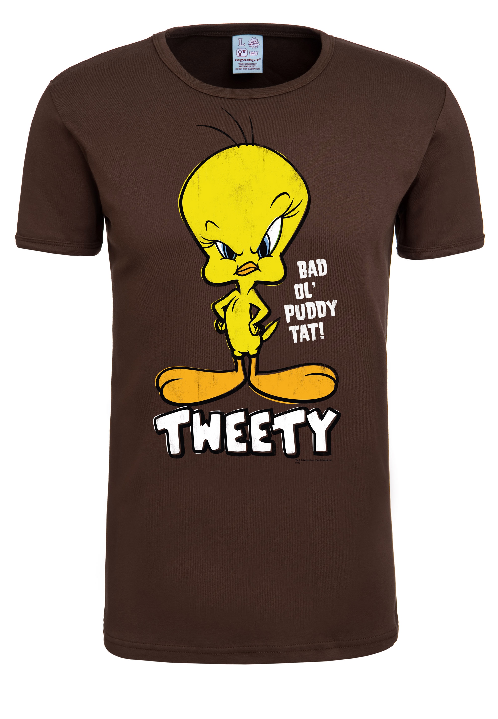 LOGOSHIRT T-Shirt »Looney Tunes – Tweety«, mit lizenzierten Originaldesign