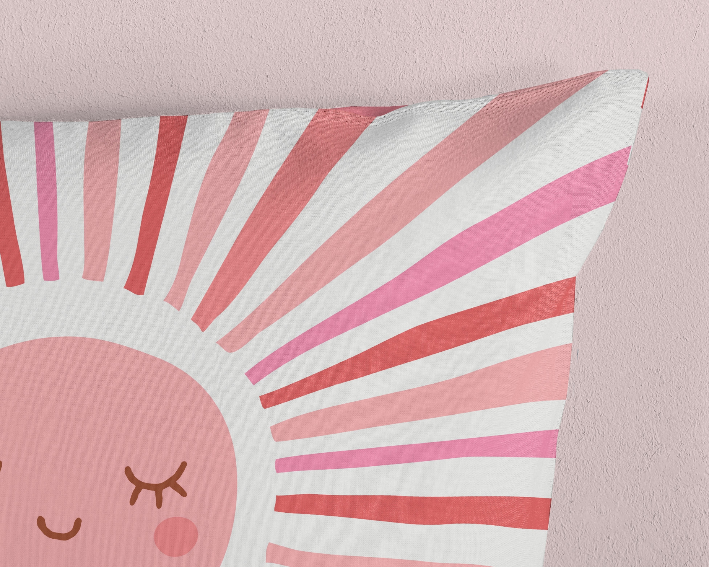 good morning Kinderbettwäsche »Sunnymul«, Baumwolle, 135x200, Reißverschluss, Wendeoptik, Mädchen, Sonne, Rosa