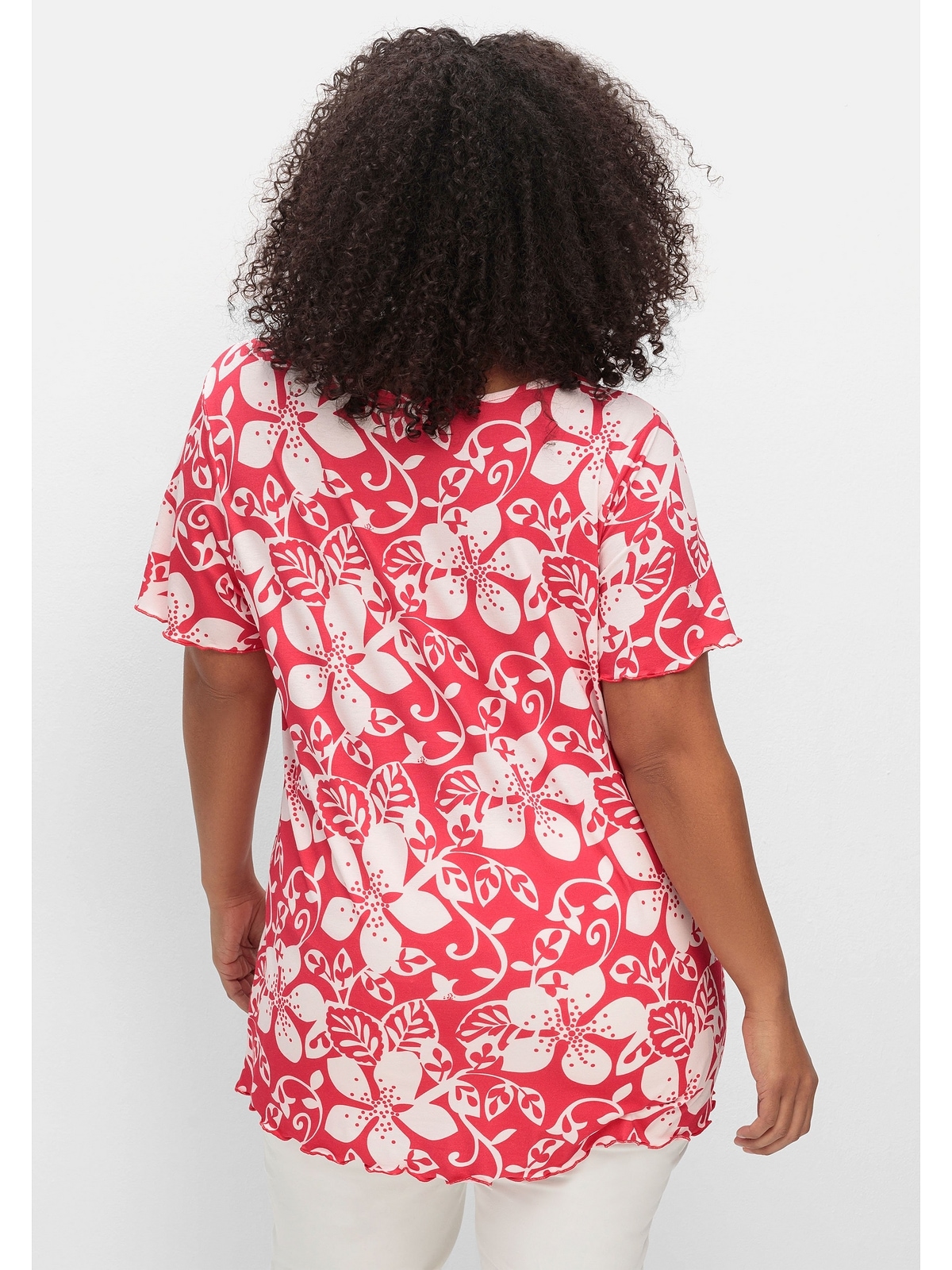 sheego by Joe Browns T-Shirt »Große Größen«, mit Blumendruck und V-Ausschnitt