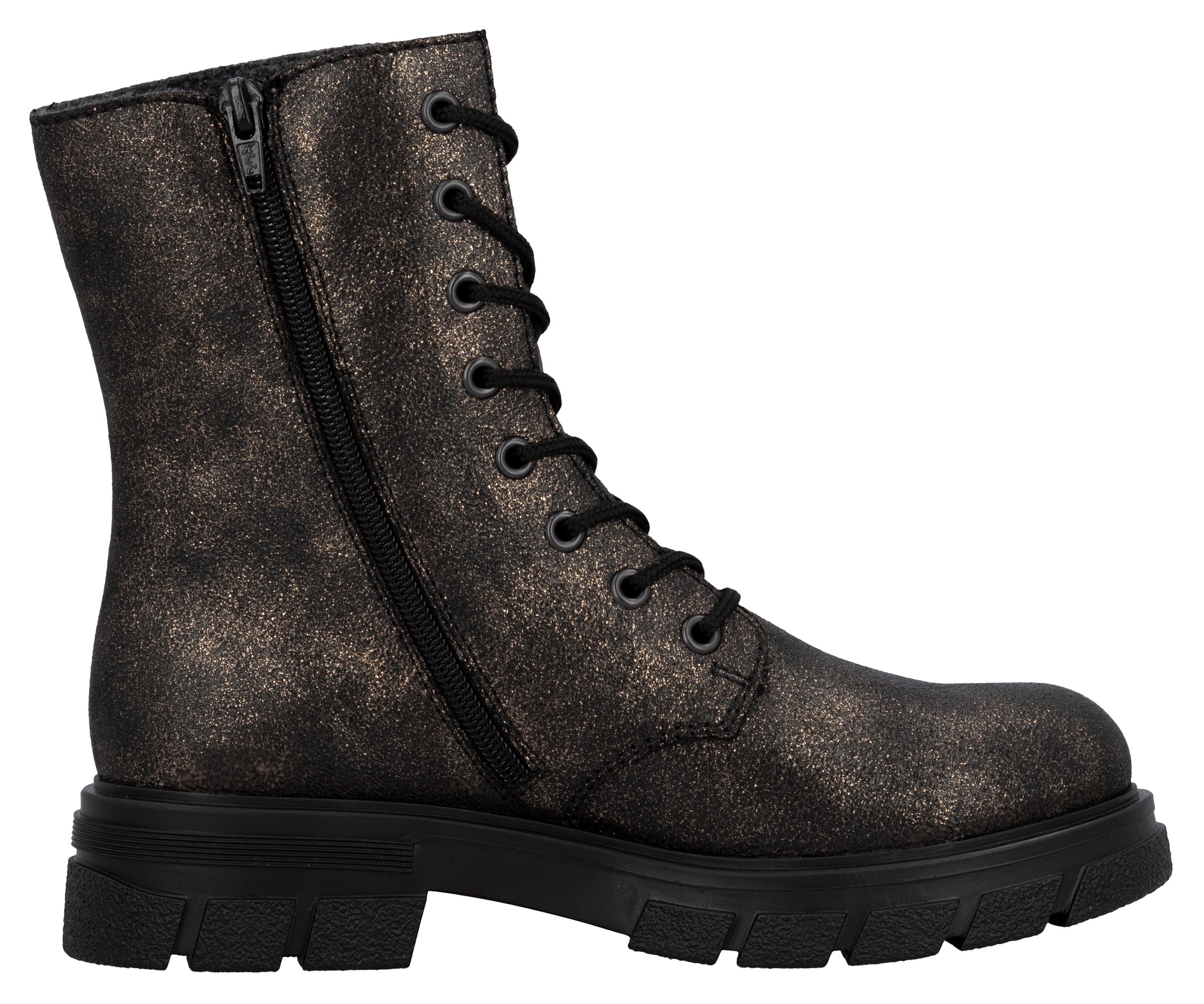 Rieker Schnürboots, Stiefelette, Blockabsatz, mit zusätzlichem Innenreißverschluss