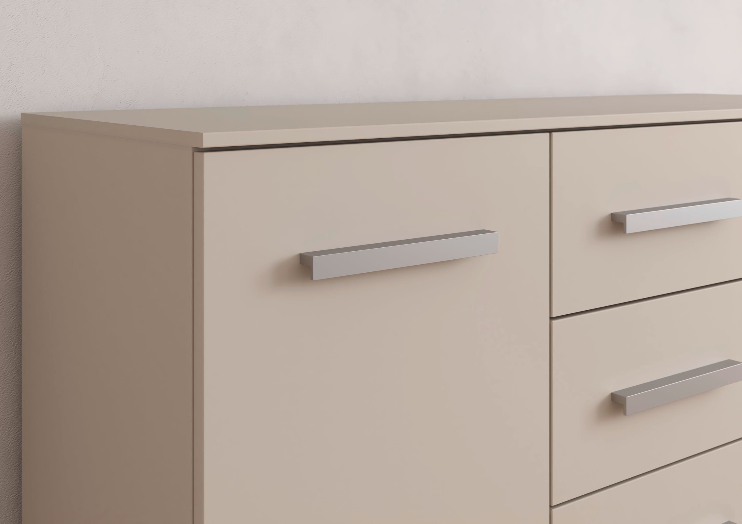 rauch Schubkastenkommode »Sideboard Kommode Kombikommode KOLUNA mit Dekorfront«, (Breite 120 cm inkl. Soft-Close-Funktion), vier große Schubladen, mit insgesamt 4 Einlegeböden MADE IN GERMANY