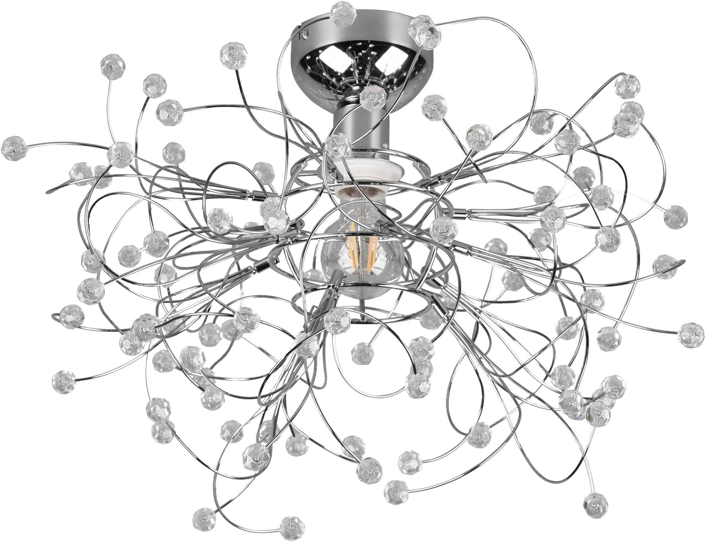 TRIO Leuchten Deckenleuchte »GLORIA«, 1 flammig-flammig, Deckenlampe mit Deko-Kugeln aus Acryl, Ø 52cm, exkl 1xE27 max 40W