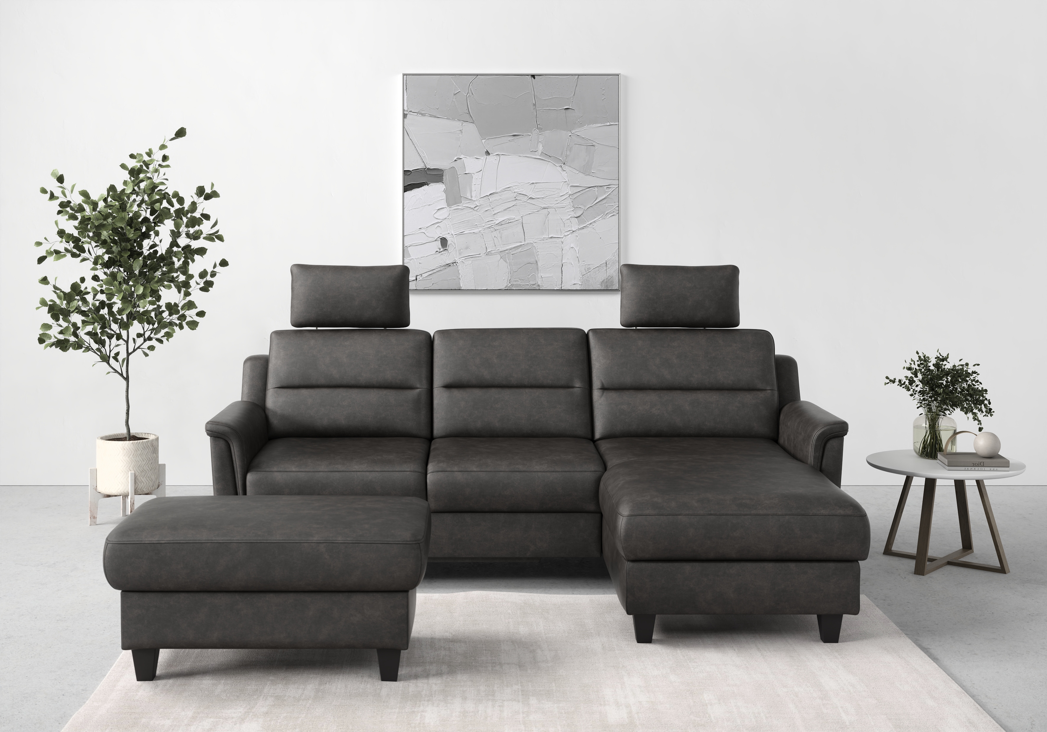 sit&more Ecksofa "Farö L-Form" inklusive Federkern, wahlweise mit Schlaffunktion und Bettkasten