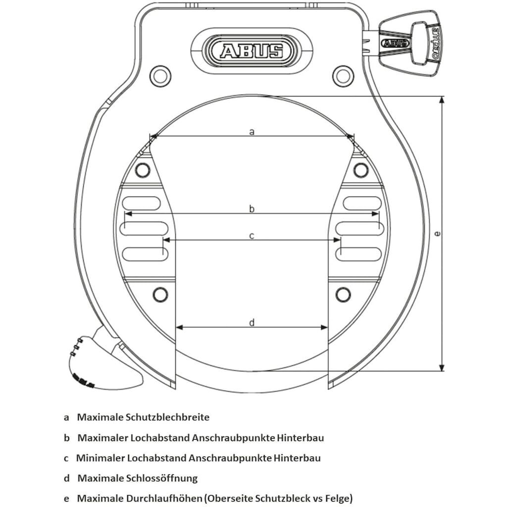 ABUS Rahmenschloss »4960 NR black + 6KS/85 & ST5850«, (Set, inkl. Kette und Transporttasche)