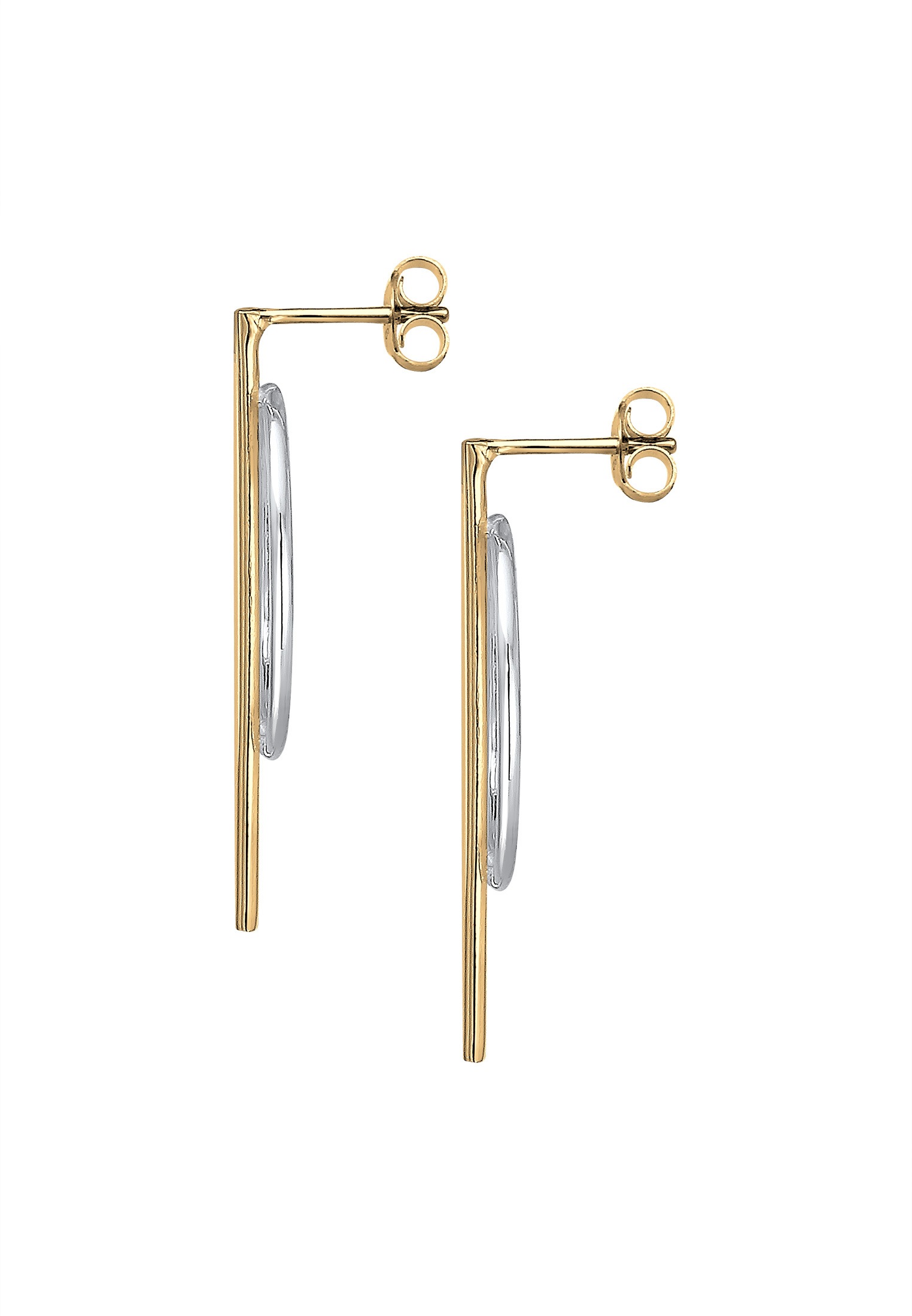 Elli Paar Ohrstecker »Ohrstecker Rund Bicolor 925 Sterling Silber vergoldet«