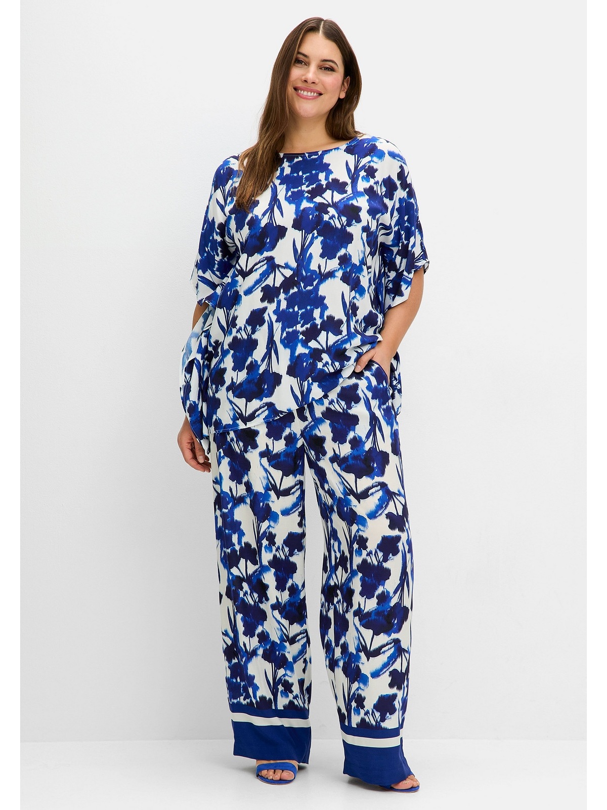Sheego Stoffhose "Große Größen", mit Blumendruck günstig online kaufen