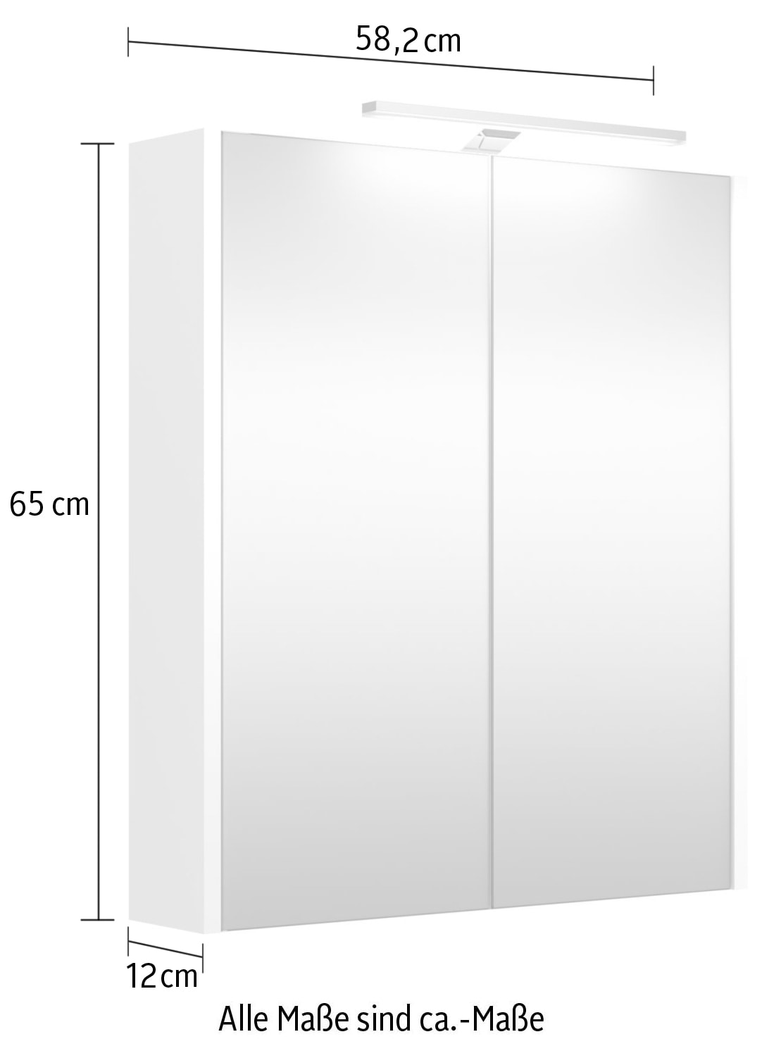 welltime Badezimmerspiegelschrank »Joy«, Breite 78 cm, mit 2 Türen, mit LED, IP 44