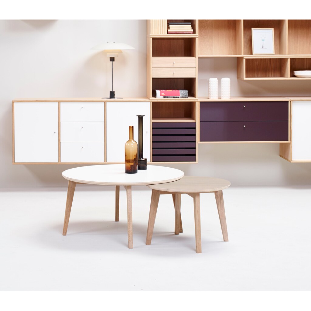 Hammel Furniture Couchtisch »Basic Single, in zwei Größen, Rund,«, Massivholzgestell, stabiler dänische Design Kaffeetisch, Sofatisch