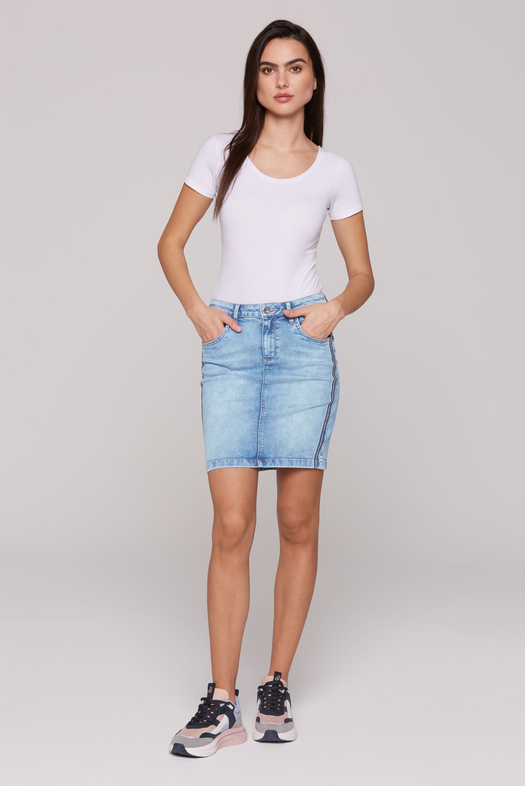 Thumbnail - SOCCX Jeansrock mit Gehschlitz