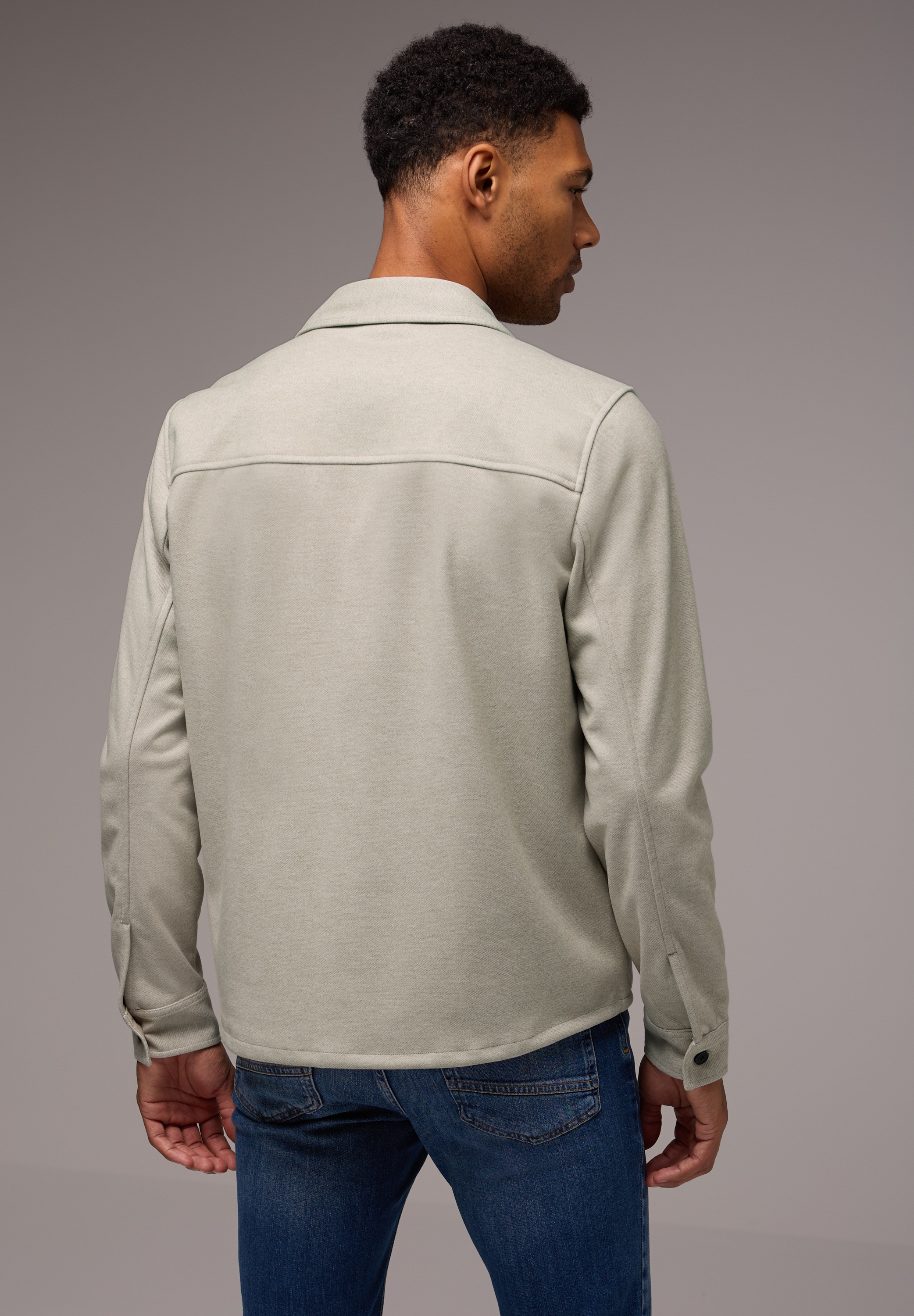 STREET ONE MEN Fleecejacke, ohne Kapuze, mit Brusttasche