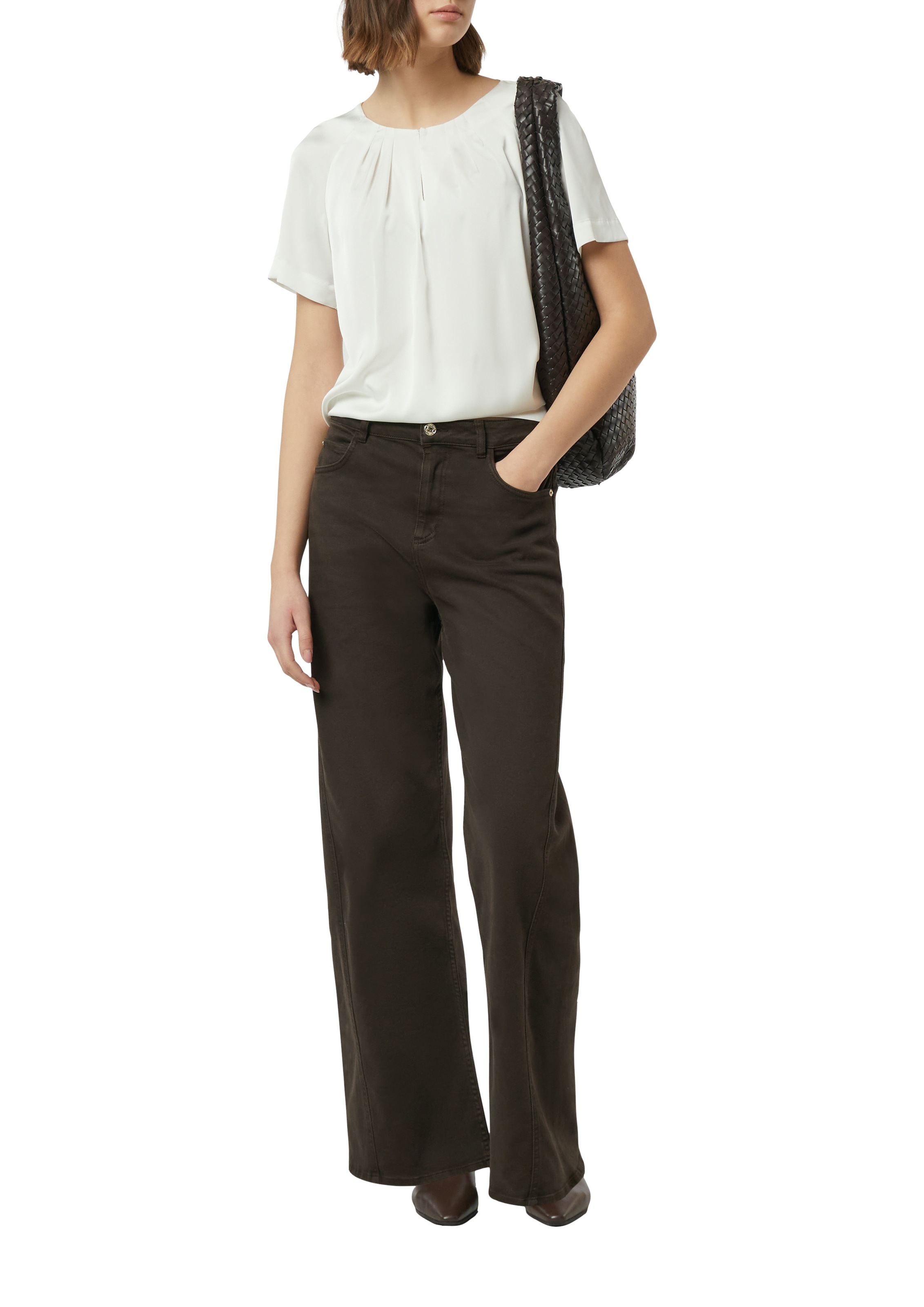 Comma Shirtbluse mit gerafftem Kragen und Cut-out günstig online kaufen