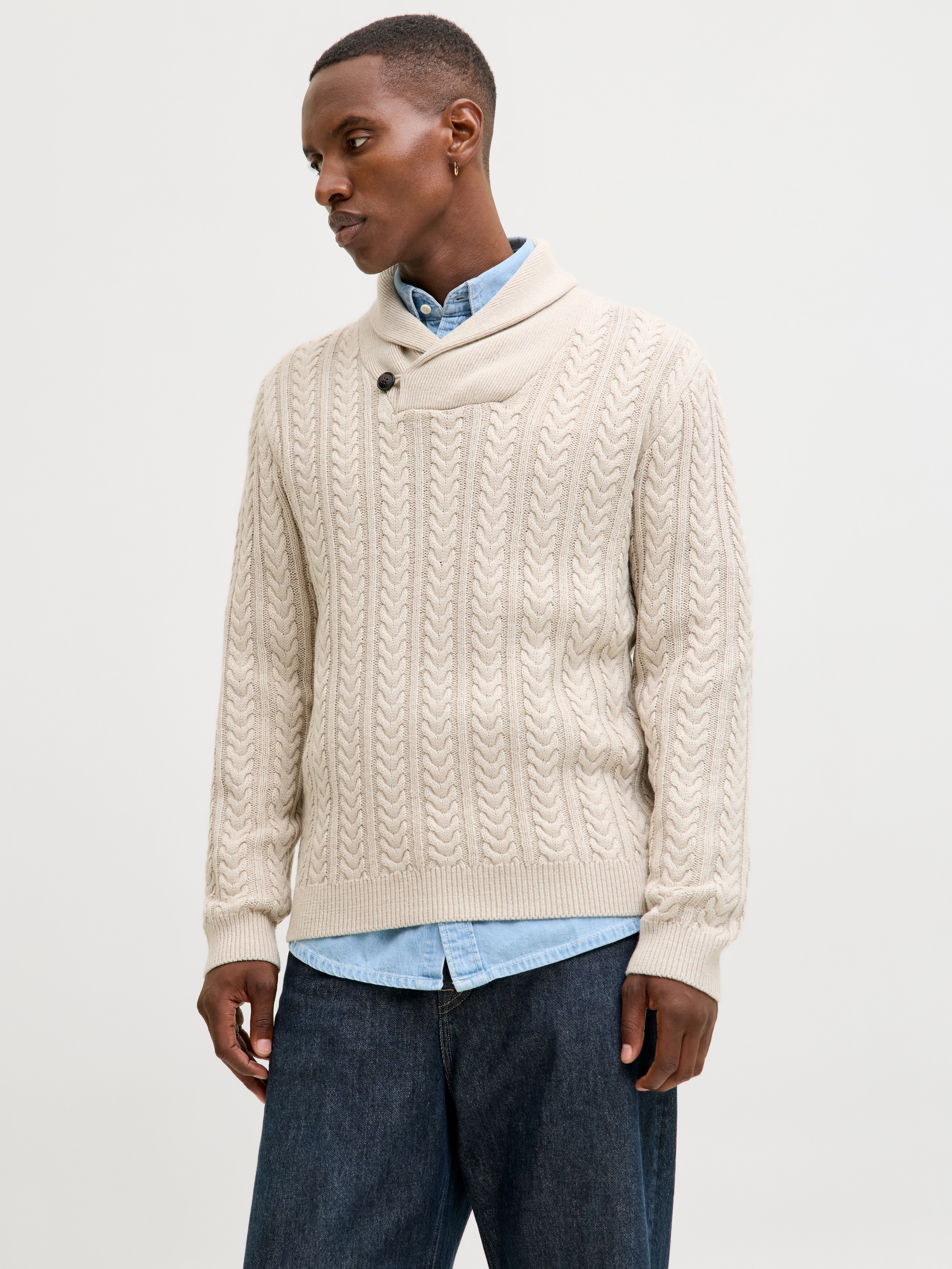 Jack & Jones Strickpullover "JPRBLUSEAN KNIT CABLE SHAWL NECK" günstig online kaufen