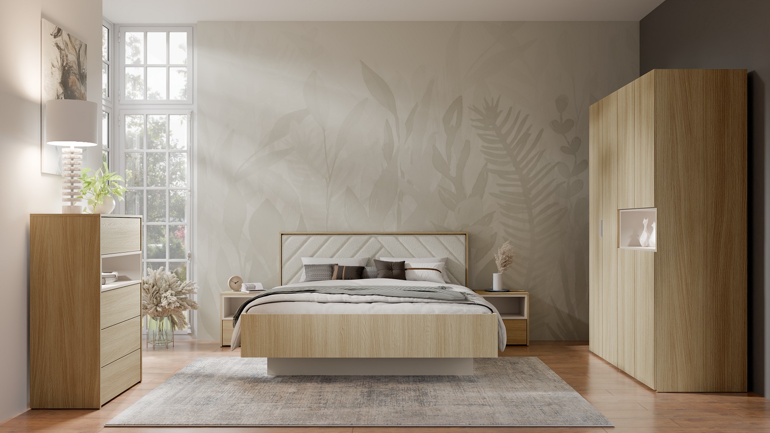 Home affaire Kleiderschrank »CUBIQUE mit/ohne Beleuchtung, Sof-Close System, Breite 161 cm« Garderobe mit Kleiderstange, 5 geschlossenen Fächern, 1 offenem Fach