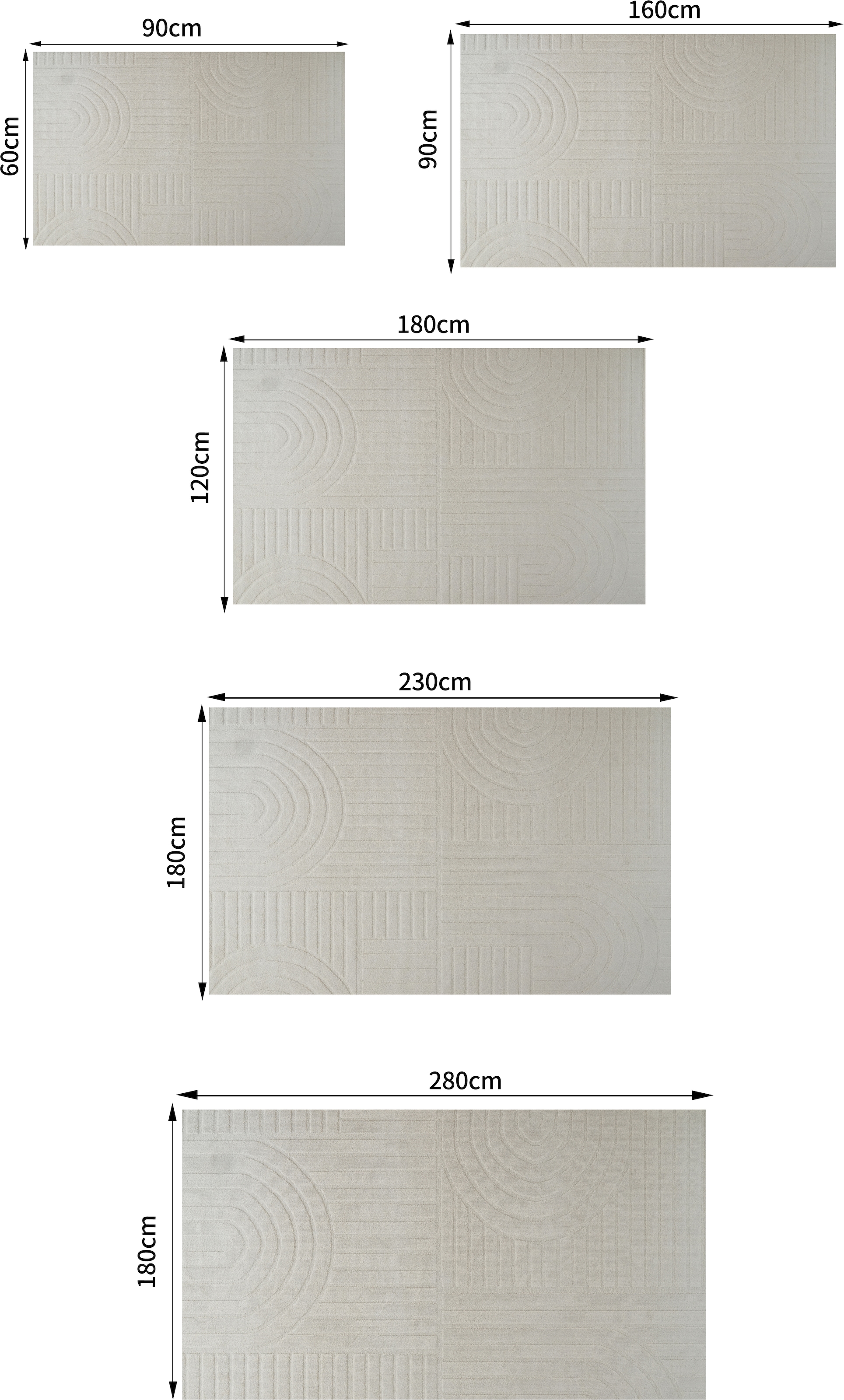 OTTO home Teppich »Neele, Boho-Design, Hoch-Tief, waschbar« rechteckig 12 mm Höhe 3D Optik, Skandinavisch, Designteppich, Wohnzimmer, Schlafzimmer